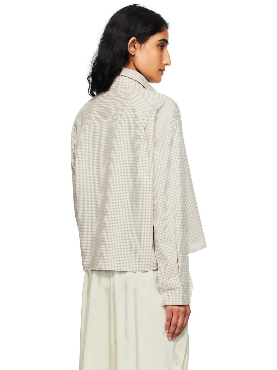 Beige Checked Classic Shirt - 3