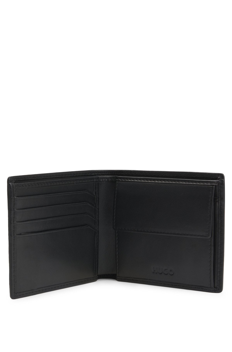 HUGO LEATHER FOLDING WALLET WITH GEOMETRIC LOGOS outlook