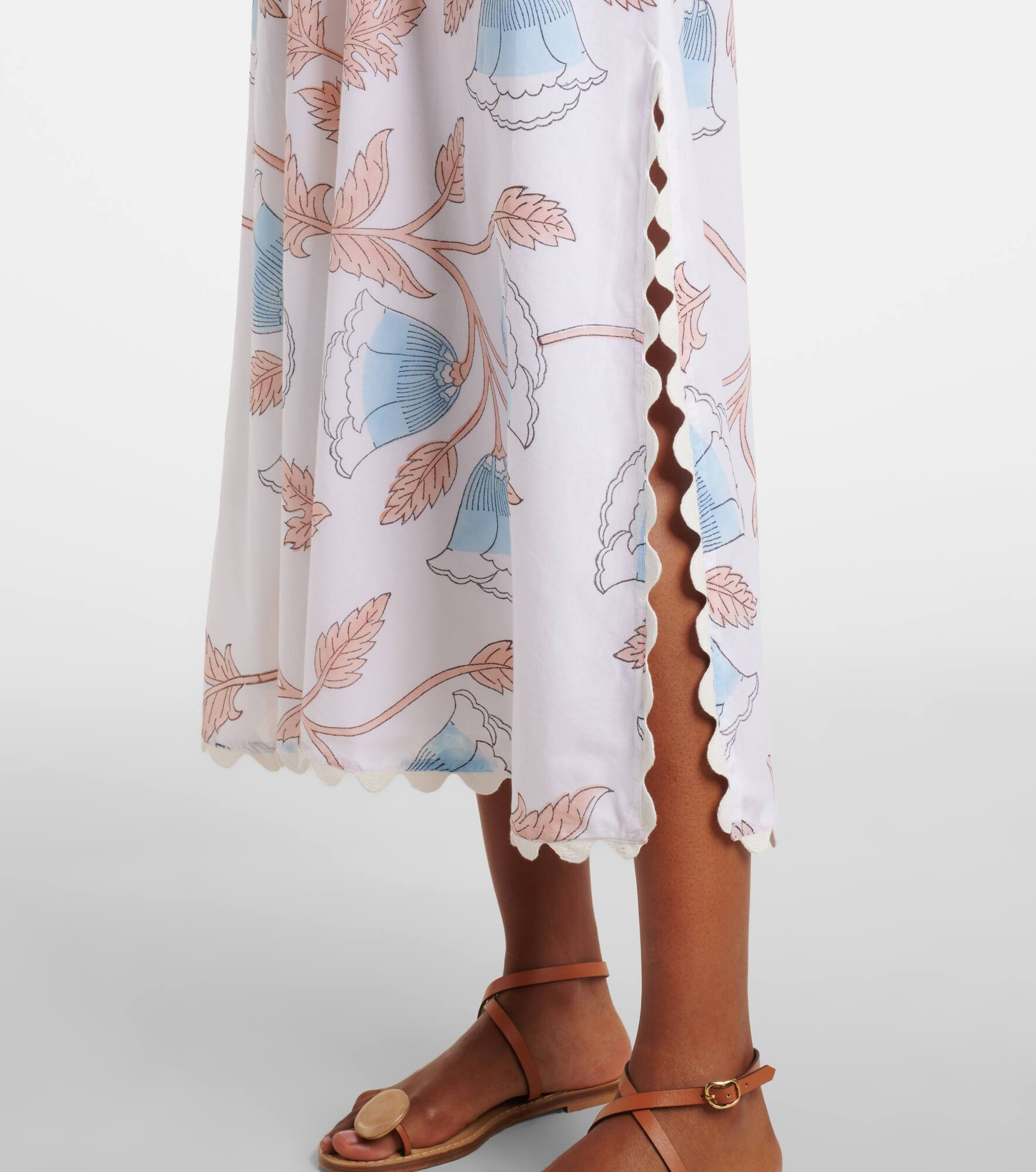 Printed cotton slip dress - 5