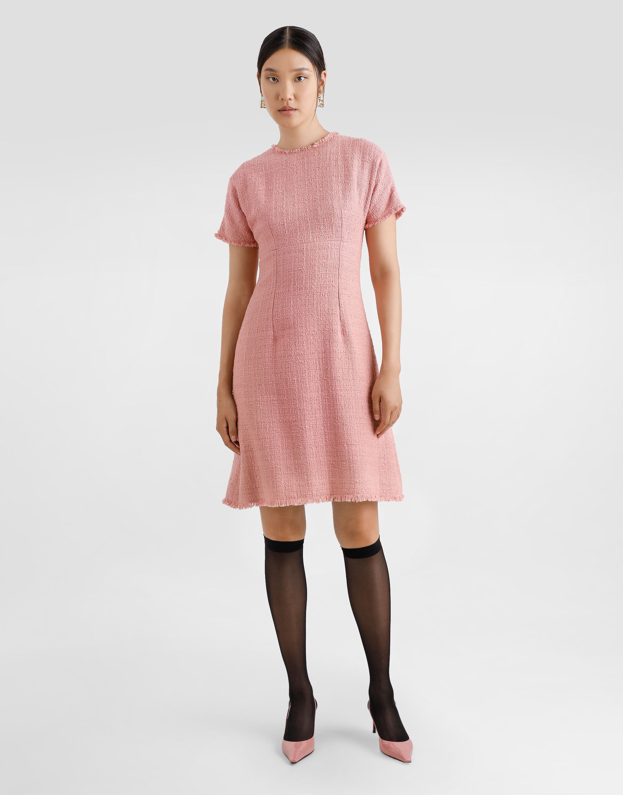 Raschel tweed midi dress with DG logo - 2