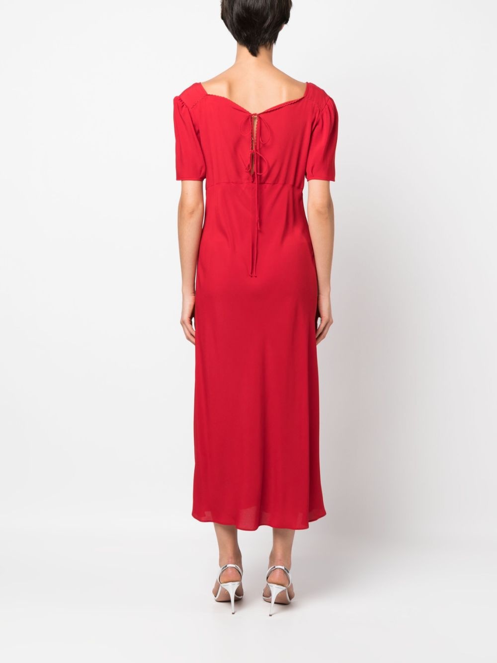 V-neck midi dress - 4