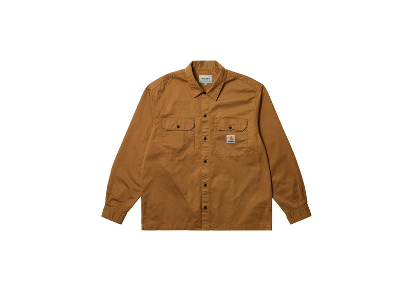 PALACE CARHARTT WIP LONGSLEEVE 마스터 SHIRT HAMILTON BROWN - 1
