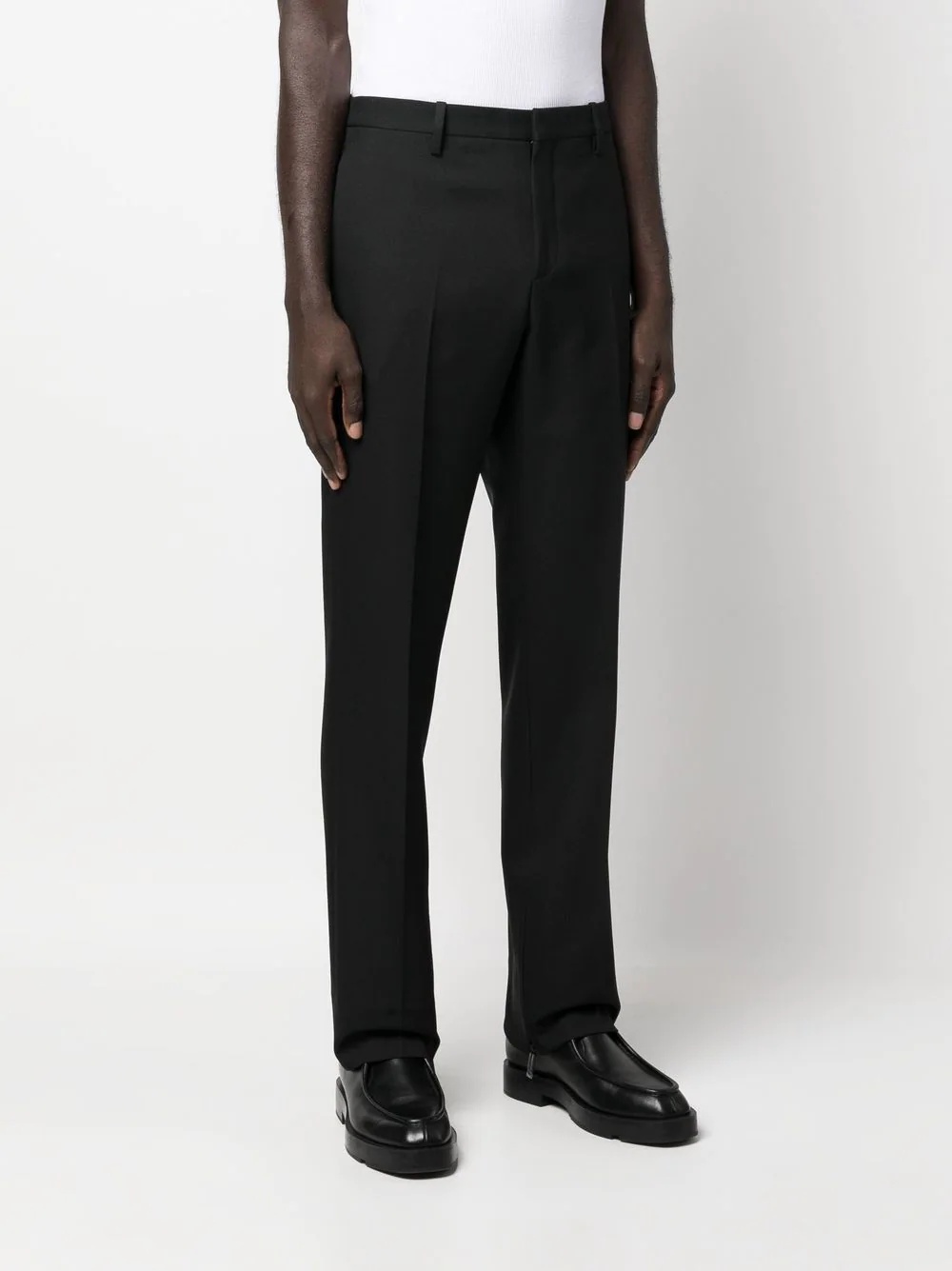 paperclip-detail straight-leg trousers - 3