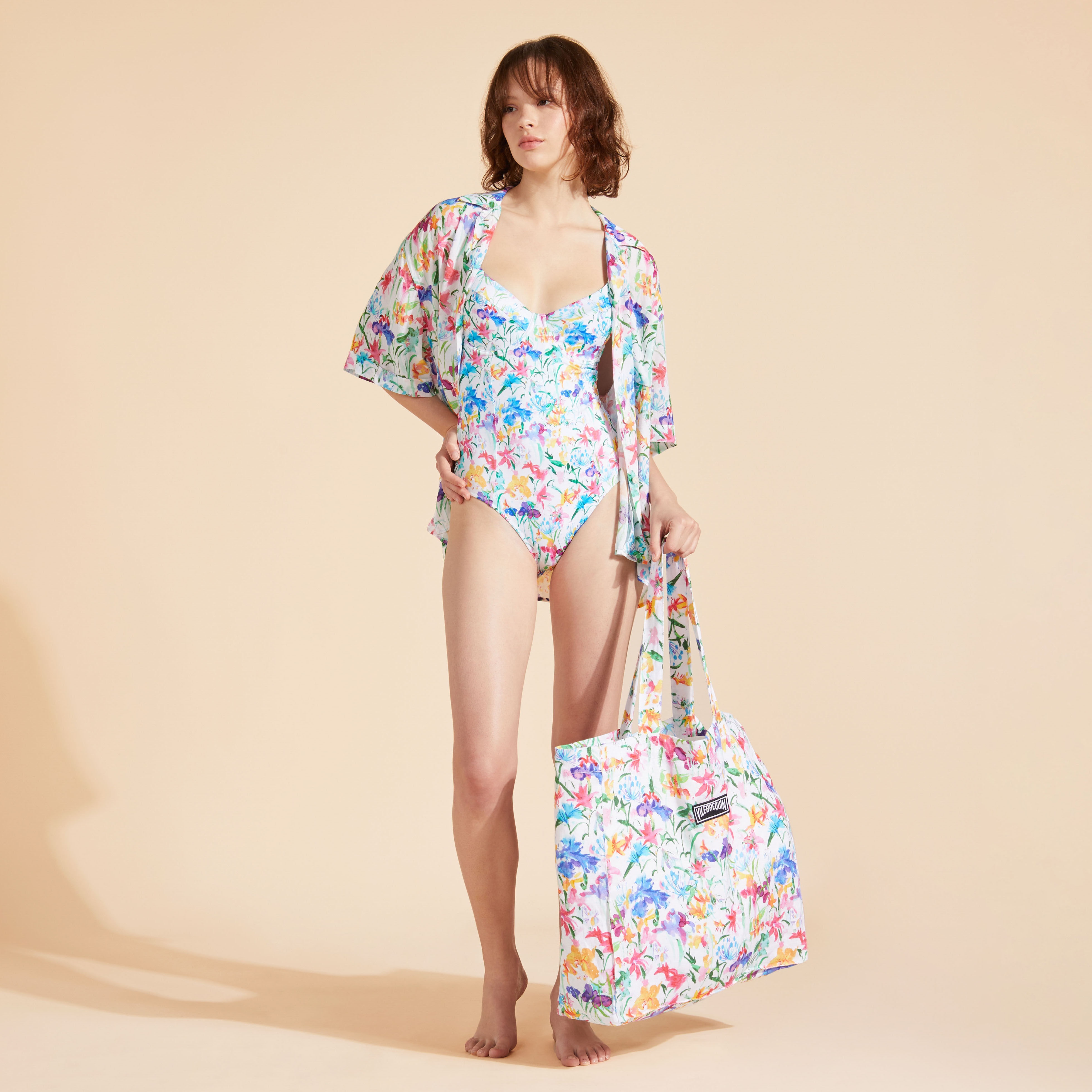 Women One-piece Swimsuit Happy Flowers - 5