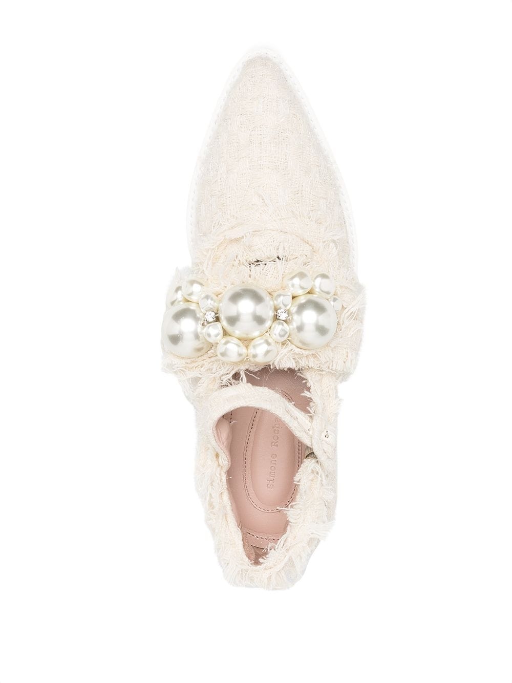 pearl-embellished pointed-toe brogues - 4