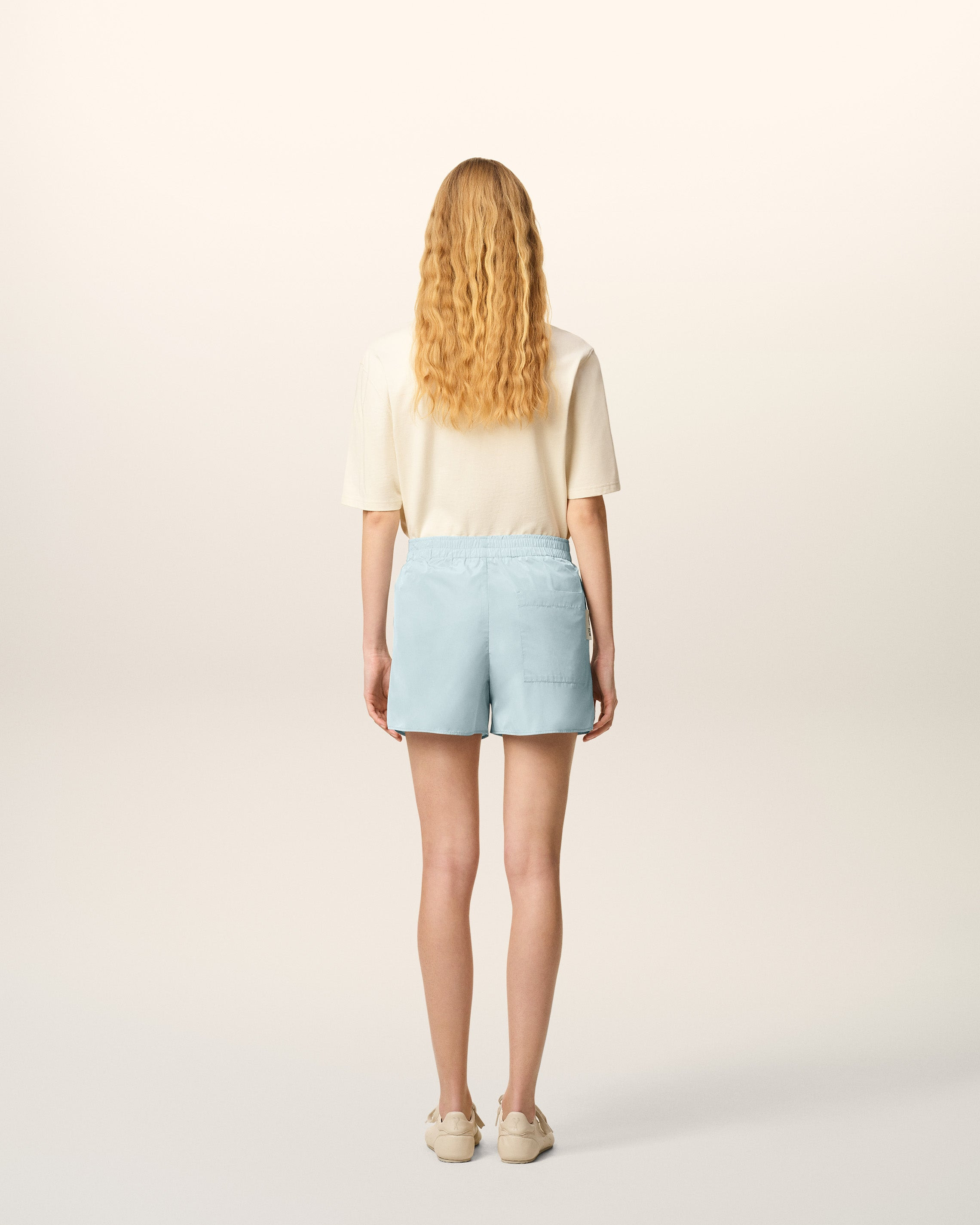 BLUE TAFFETAS SHORT - 4