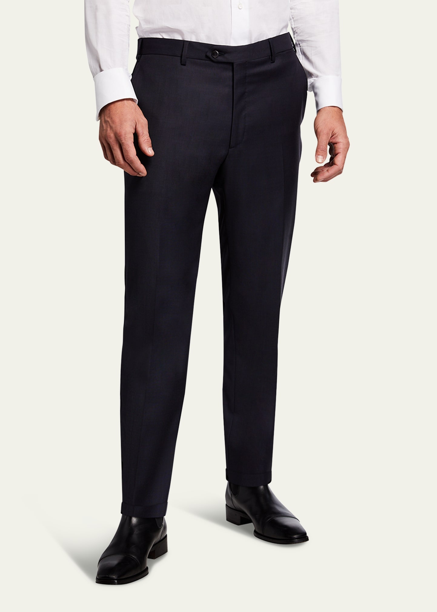 Men's Tigulli Solid Wool Trousers - 2
