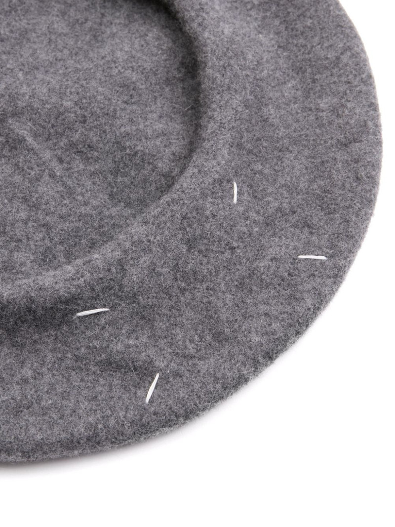 four stitch-logo virgin wool beret 3