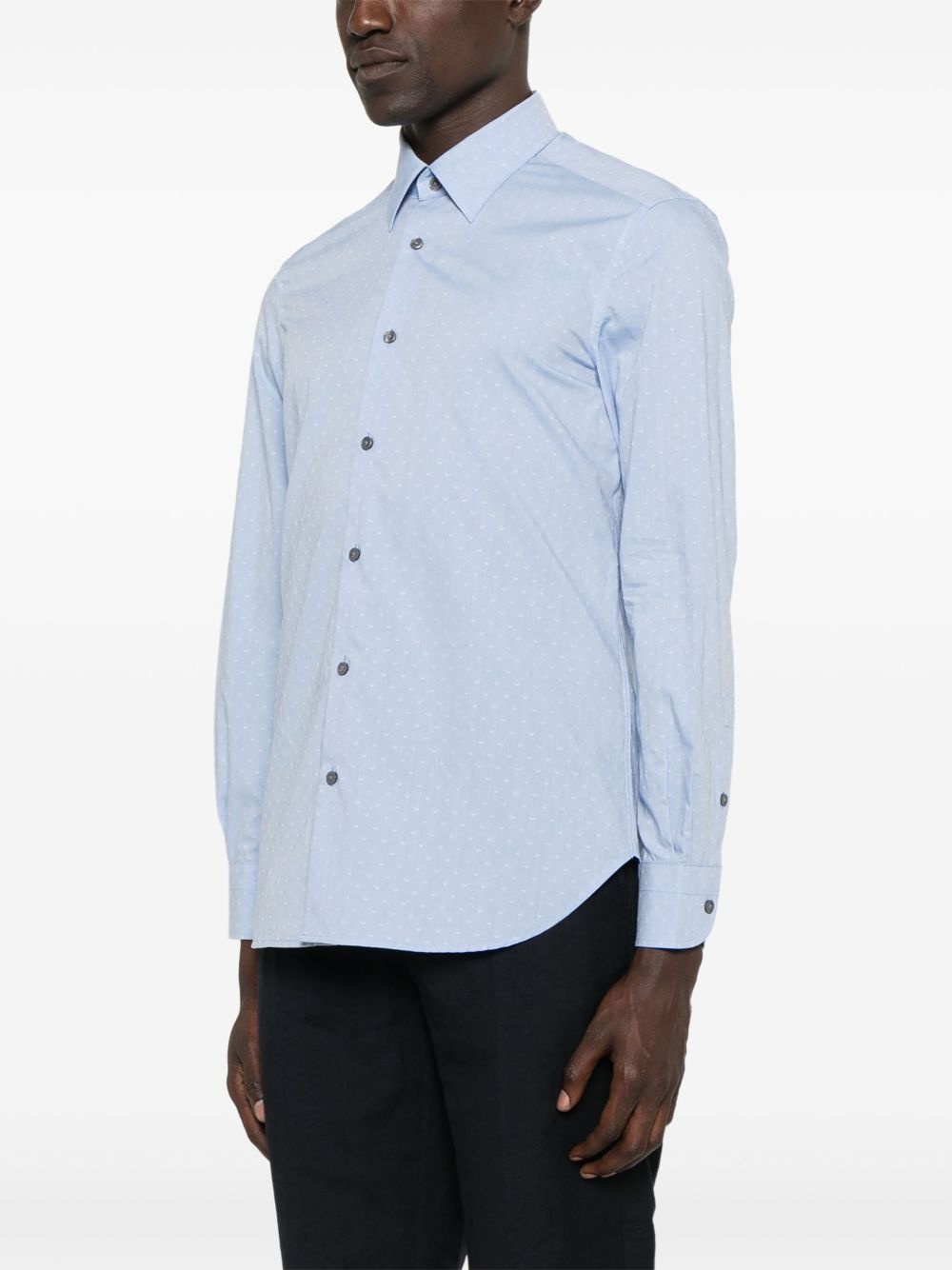 jacquard-logo cotton shirt - 3