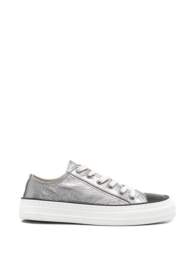 metallic lace-up sneakers 1