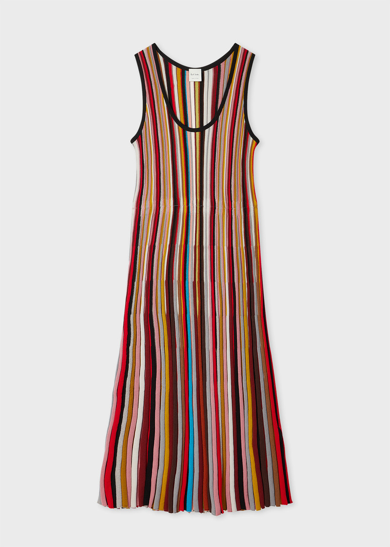 Women's 'Signature Stripe' Sleeveless Knitted Dress 1