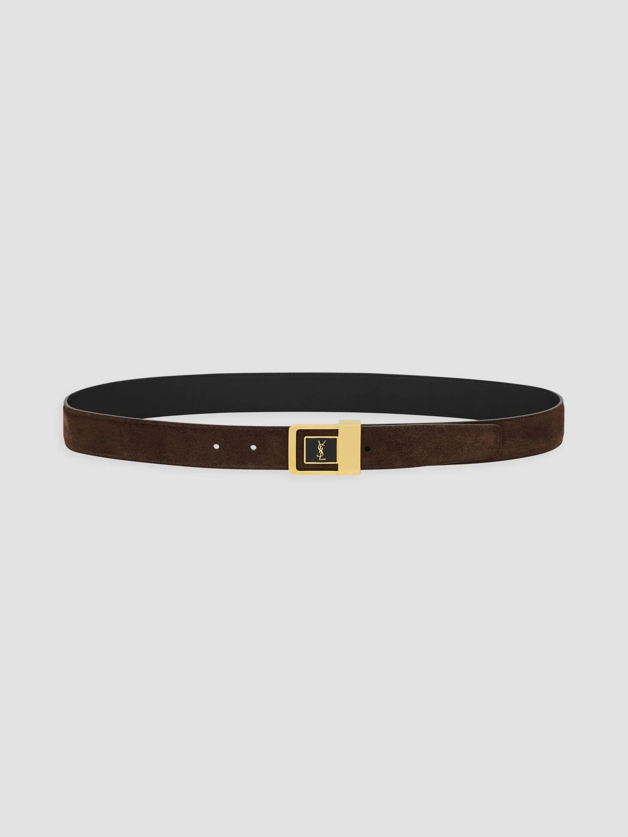 Women's La 66 Buckle Belt in Suede - Dark Brown - 1