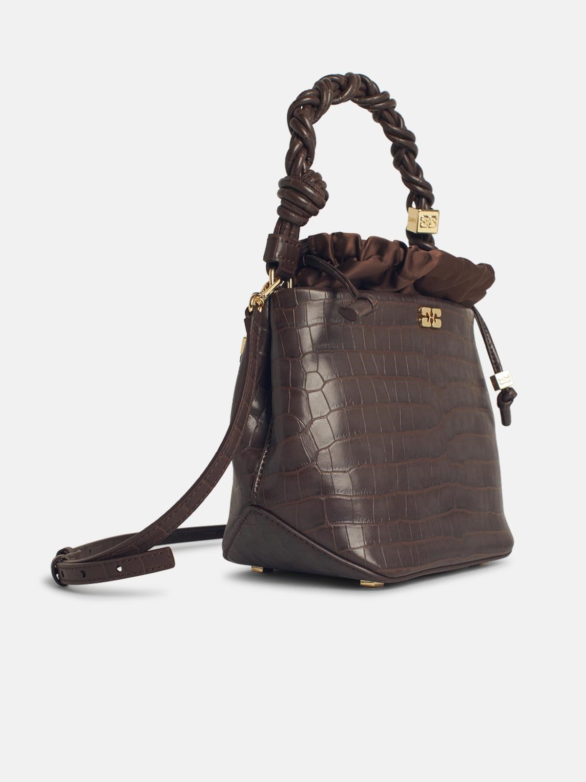'BOU' BUCKET BAG IN BROWN LEATHER BLEND - 2