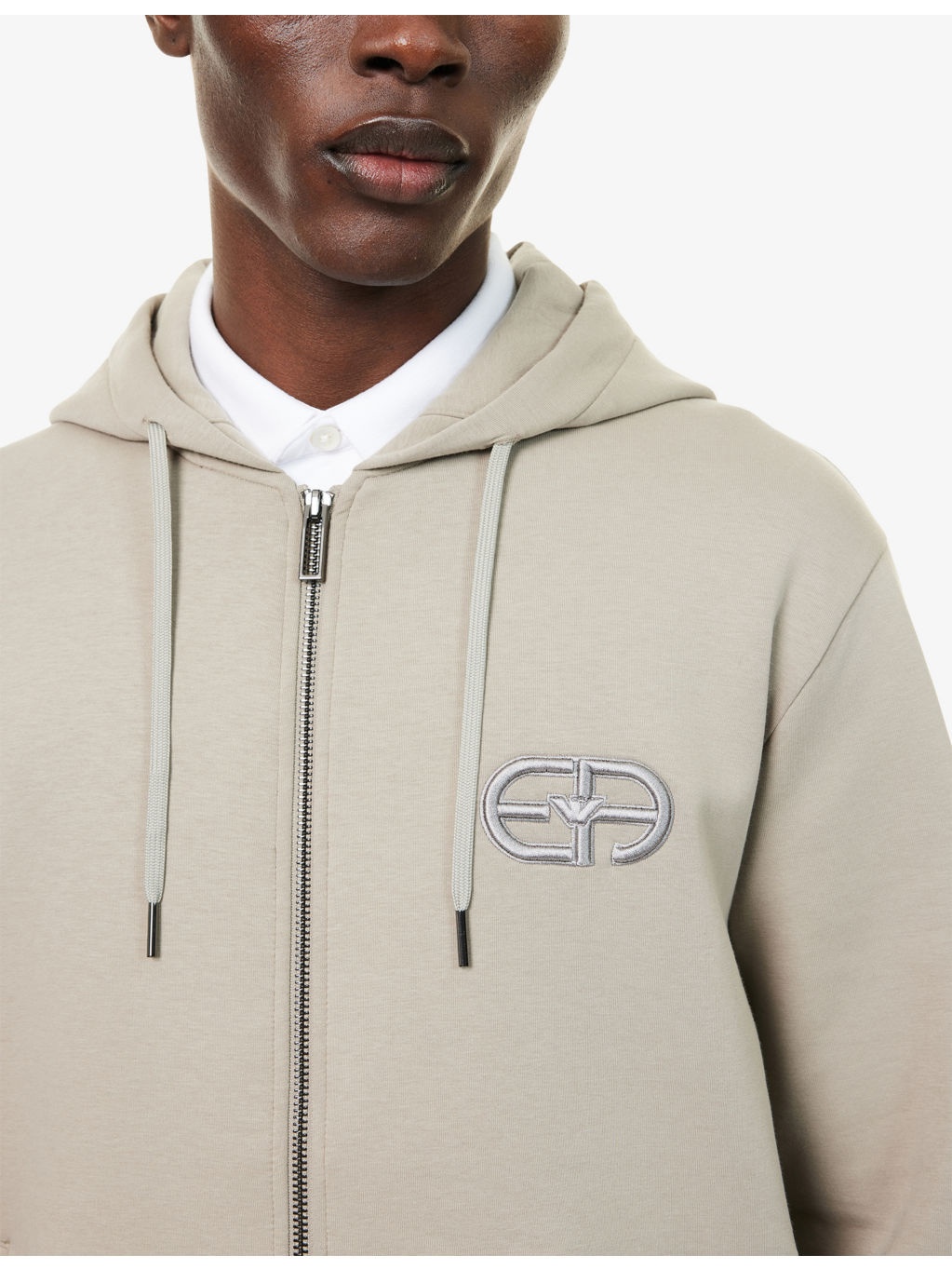 Logo-Embroidered Zipped Stretch-Cotton Hoody - 5