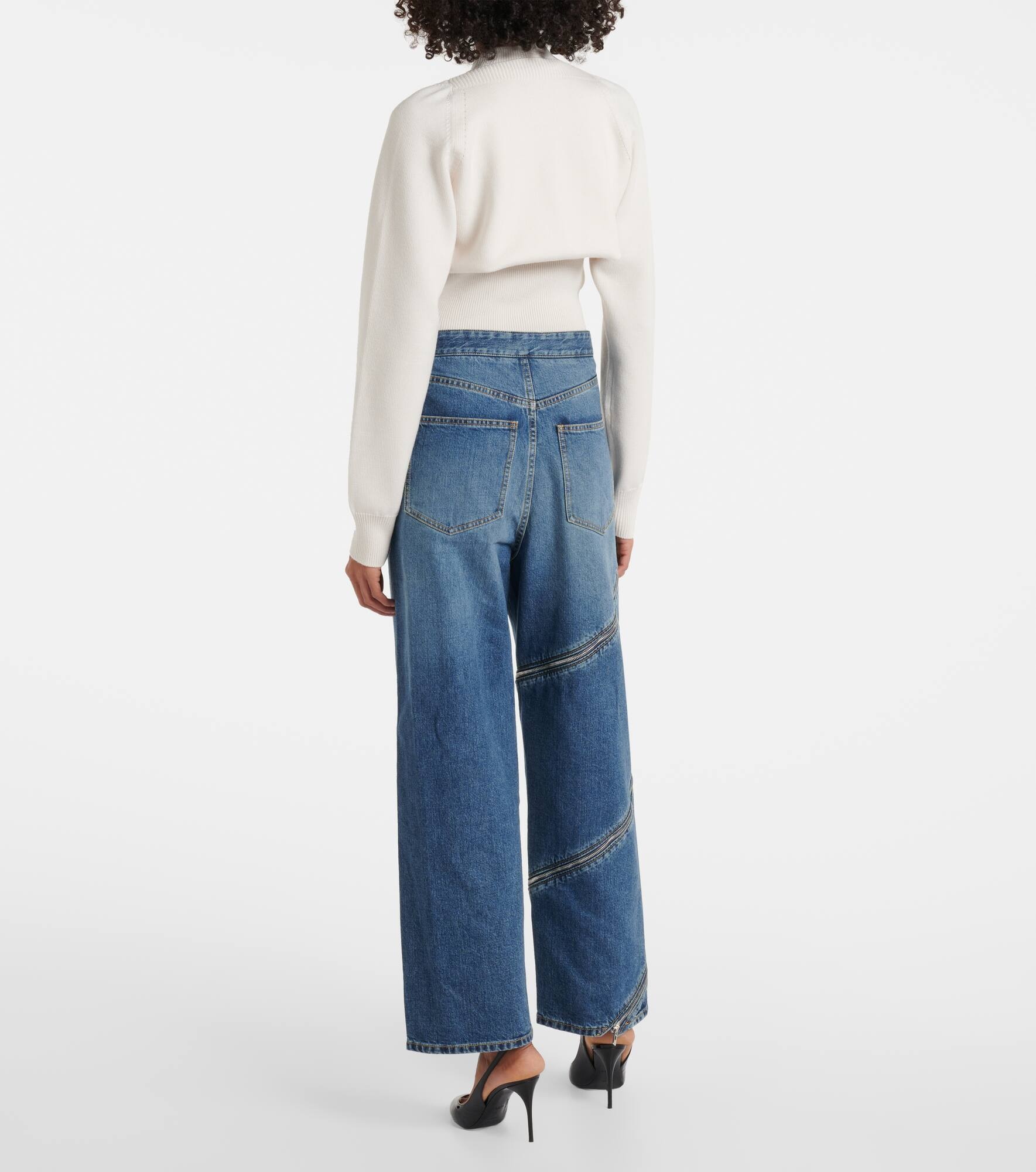 Zip-up wide-leg jeans - 3