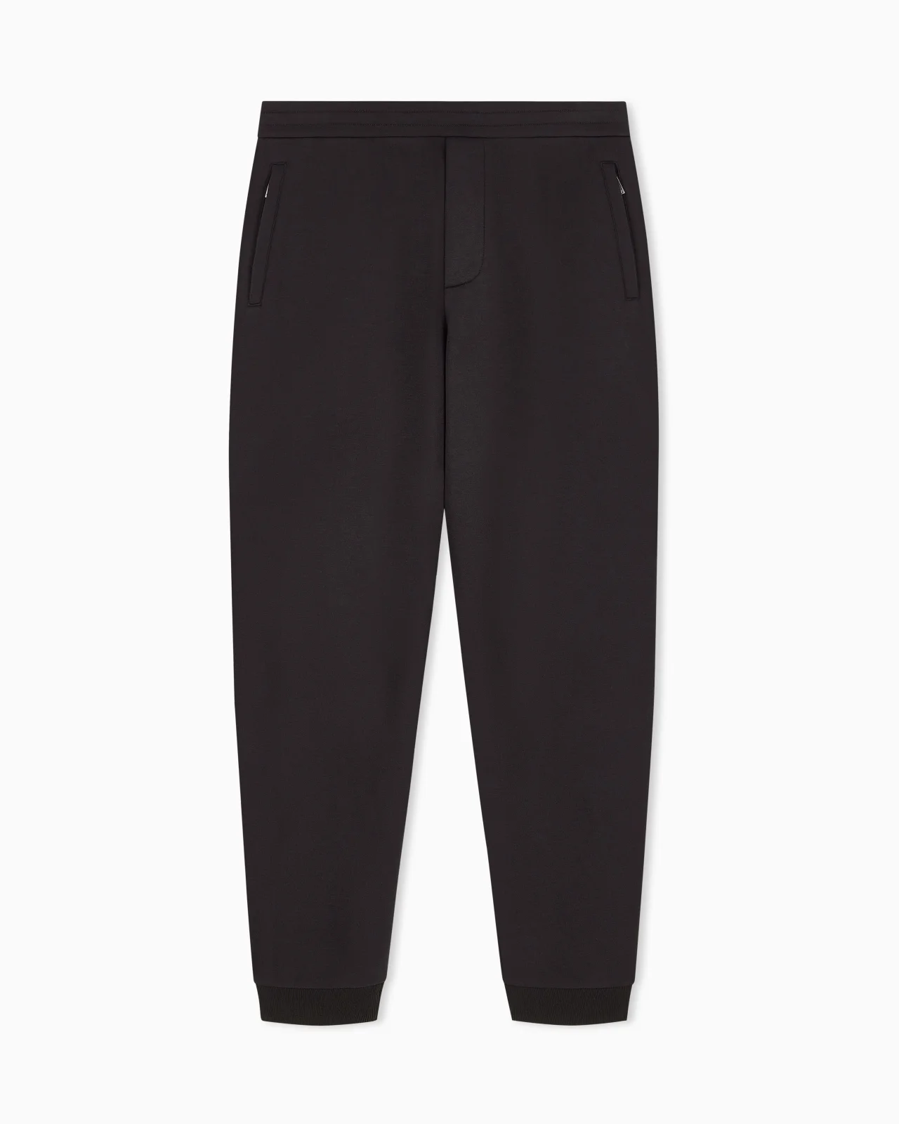 MODAL FLEECE JOGGER TROUSERS WITH RIBBED CUFFS - 1