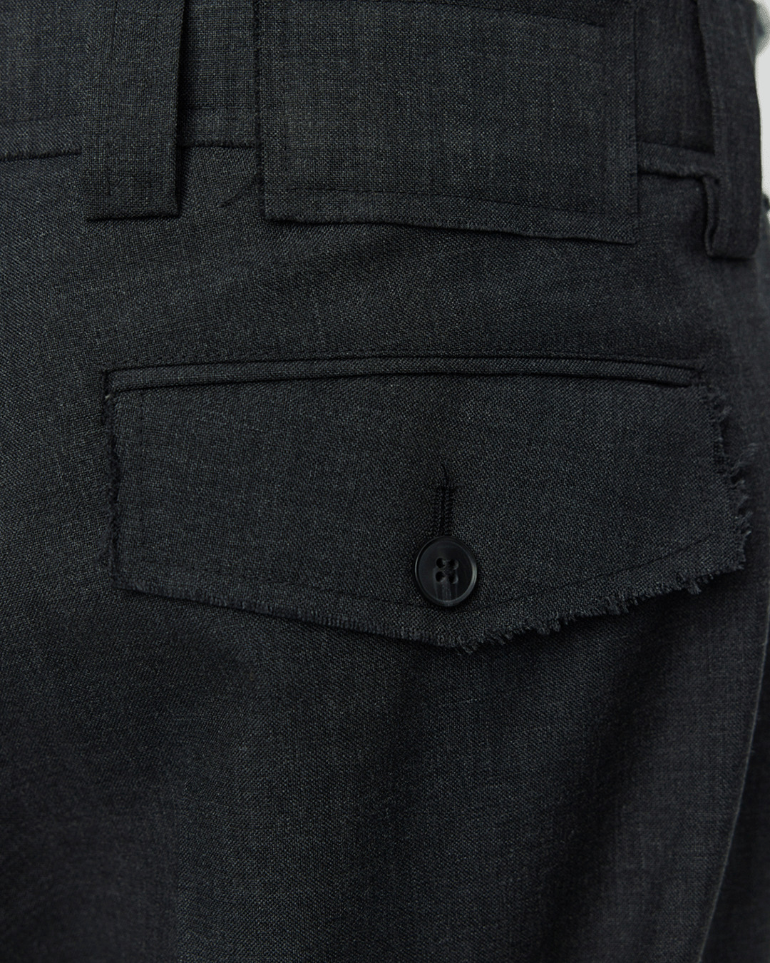 Patch Trousers Grey Worsted Wool - 4