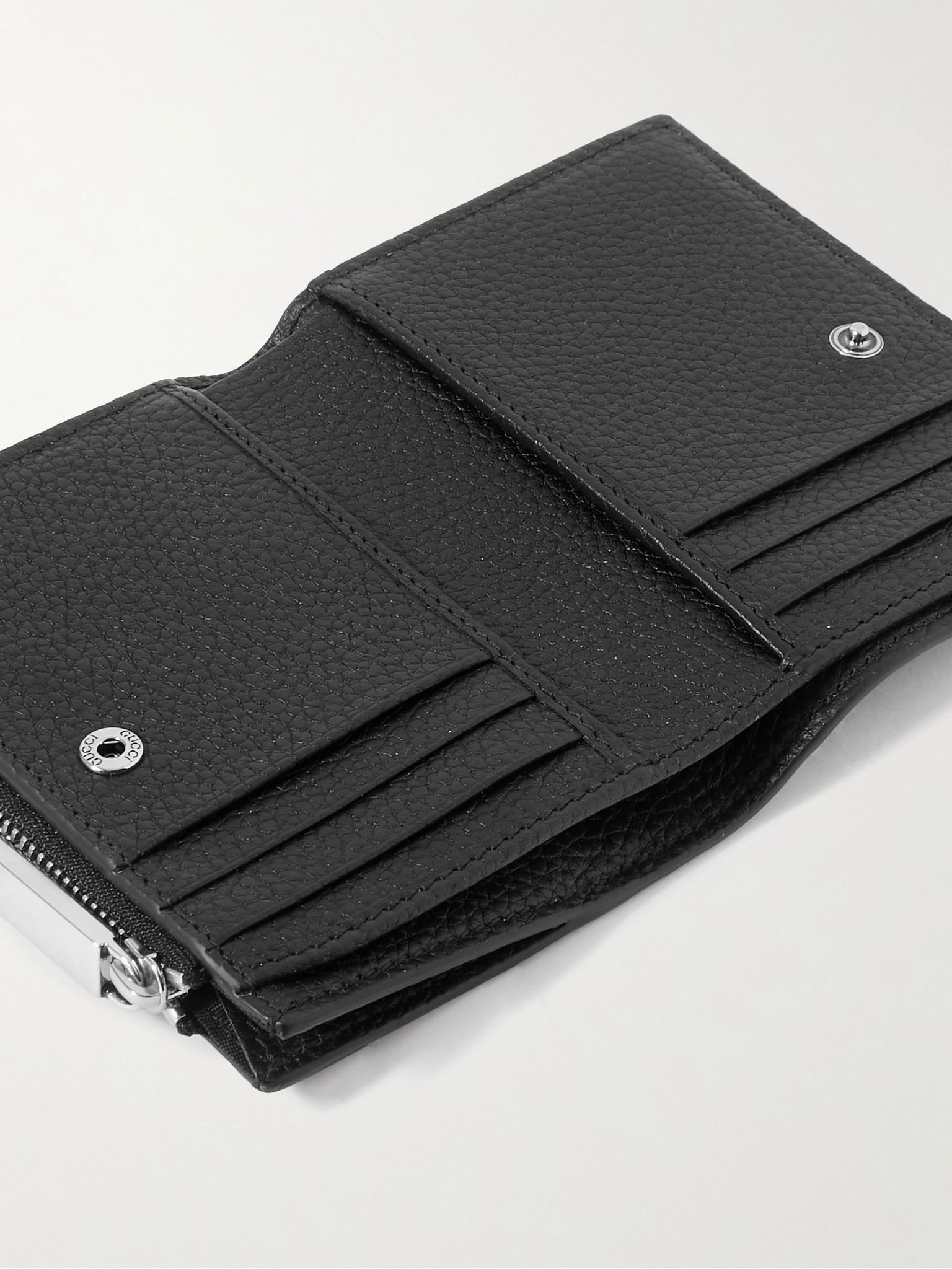 Logo-Embellished Full-Grain Leather Bifold Wallet Black - 4