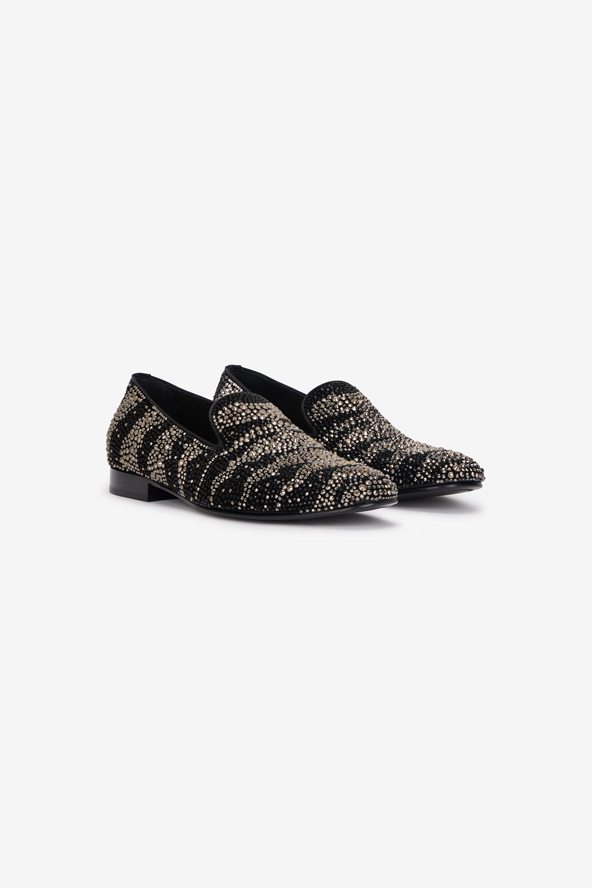 Animal-Print Loafers With Rhinestones - 2