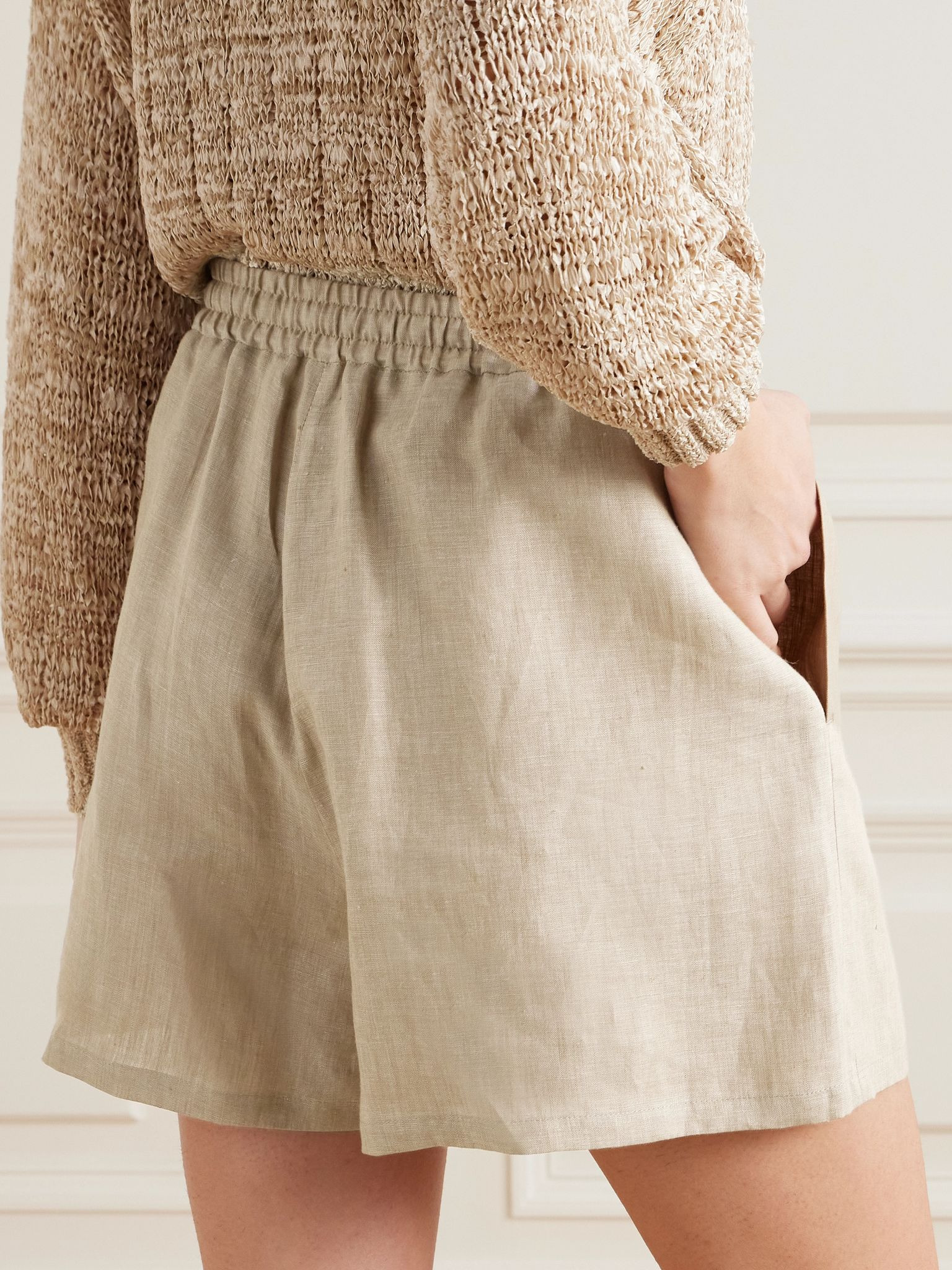 Linen shorts Beige - 3