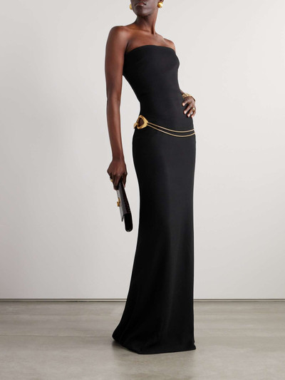 TOM FORD Strapless embellished belted stretch-cady gown outlook