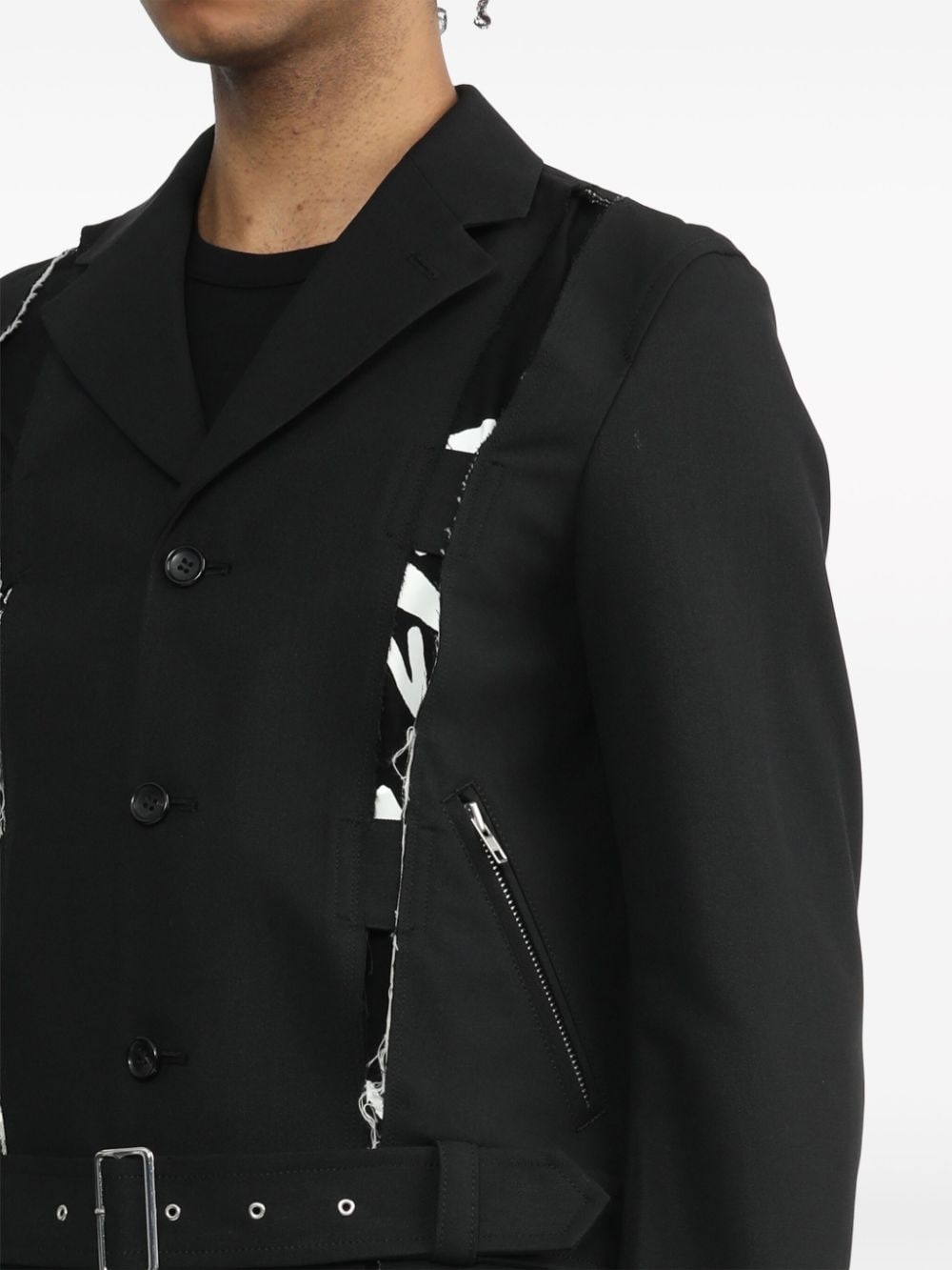 cut-out detailed biker jacket - 5