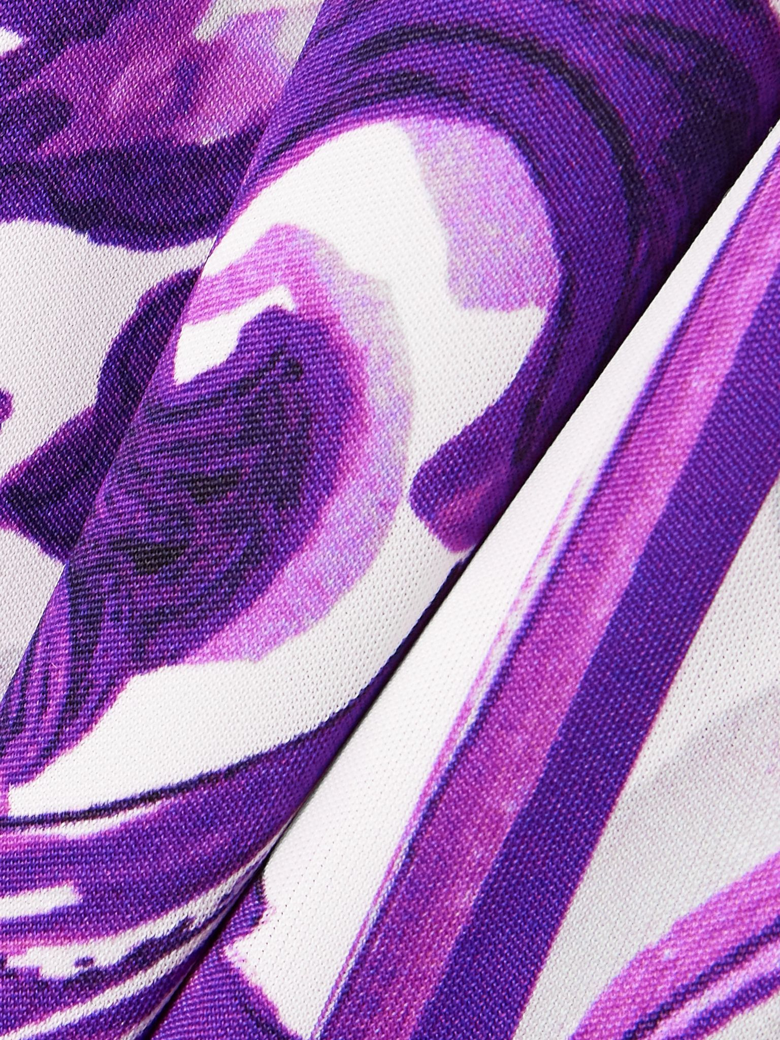 Printed jersey wide-leg pants Purple - 4