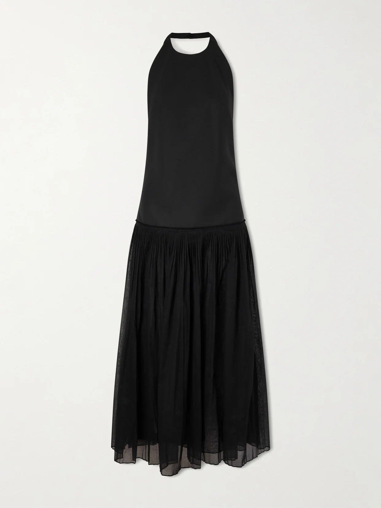 Pleated Halter Maxi Dress - 1