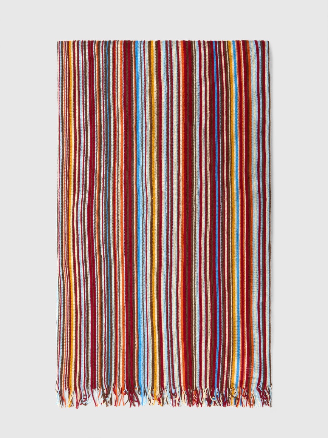 100% Cotton Striped Pattern Scarf - 1