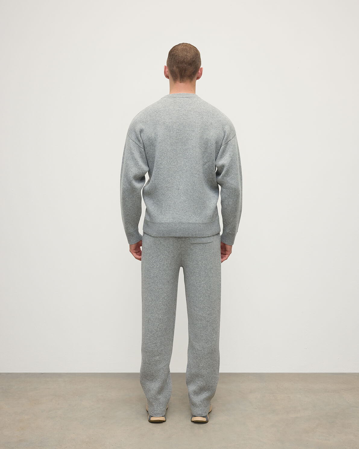 Double Face Grey Tapered Joggers - 4
