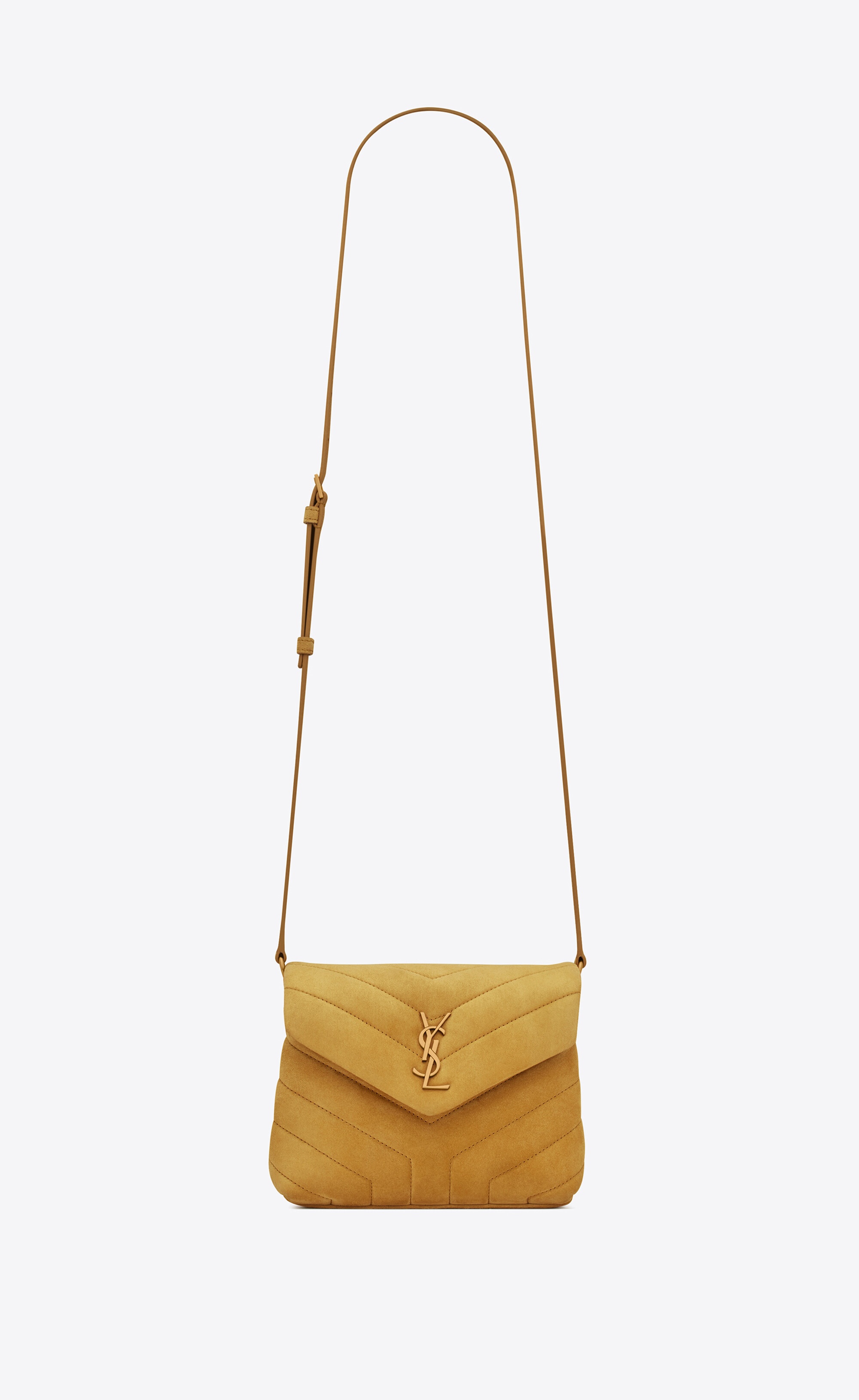 loulou toy strap bag in matelassé "y" suede - 1