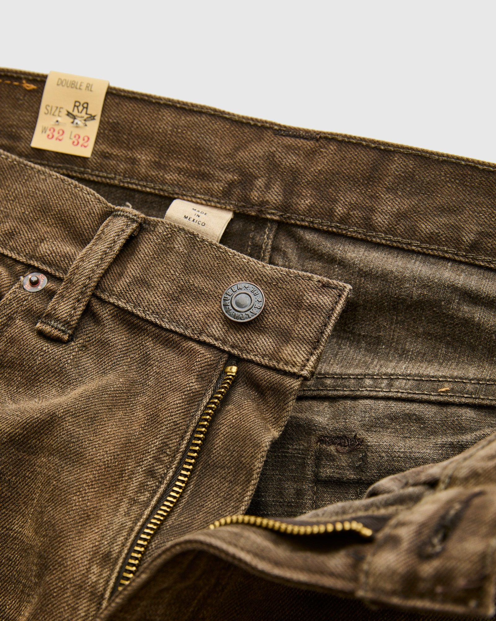 "Distressed Brown" 13.5oz Washed Denim - Slim Fit - 6