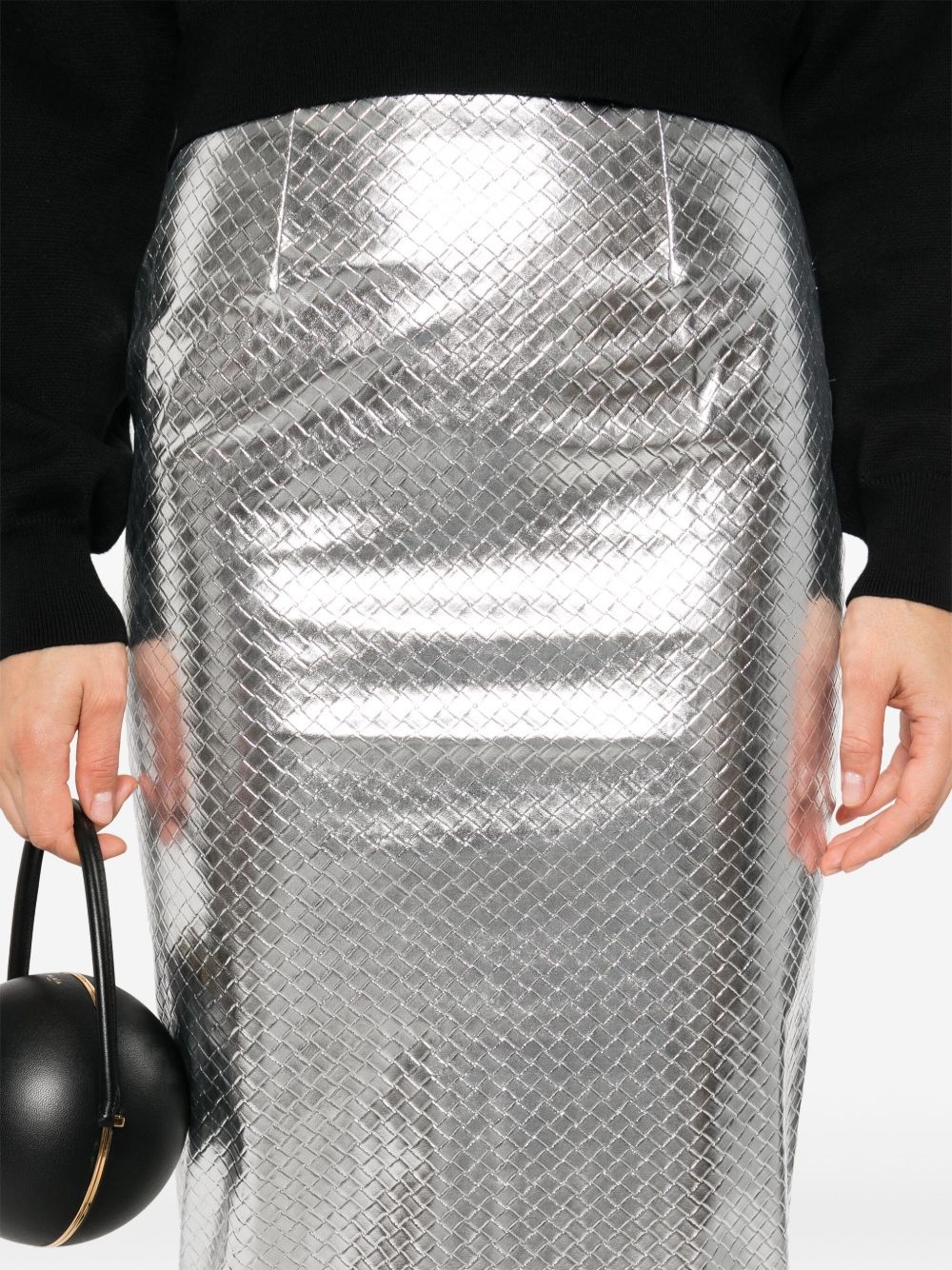 braided-effect pencil skirt - 5
