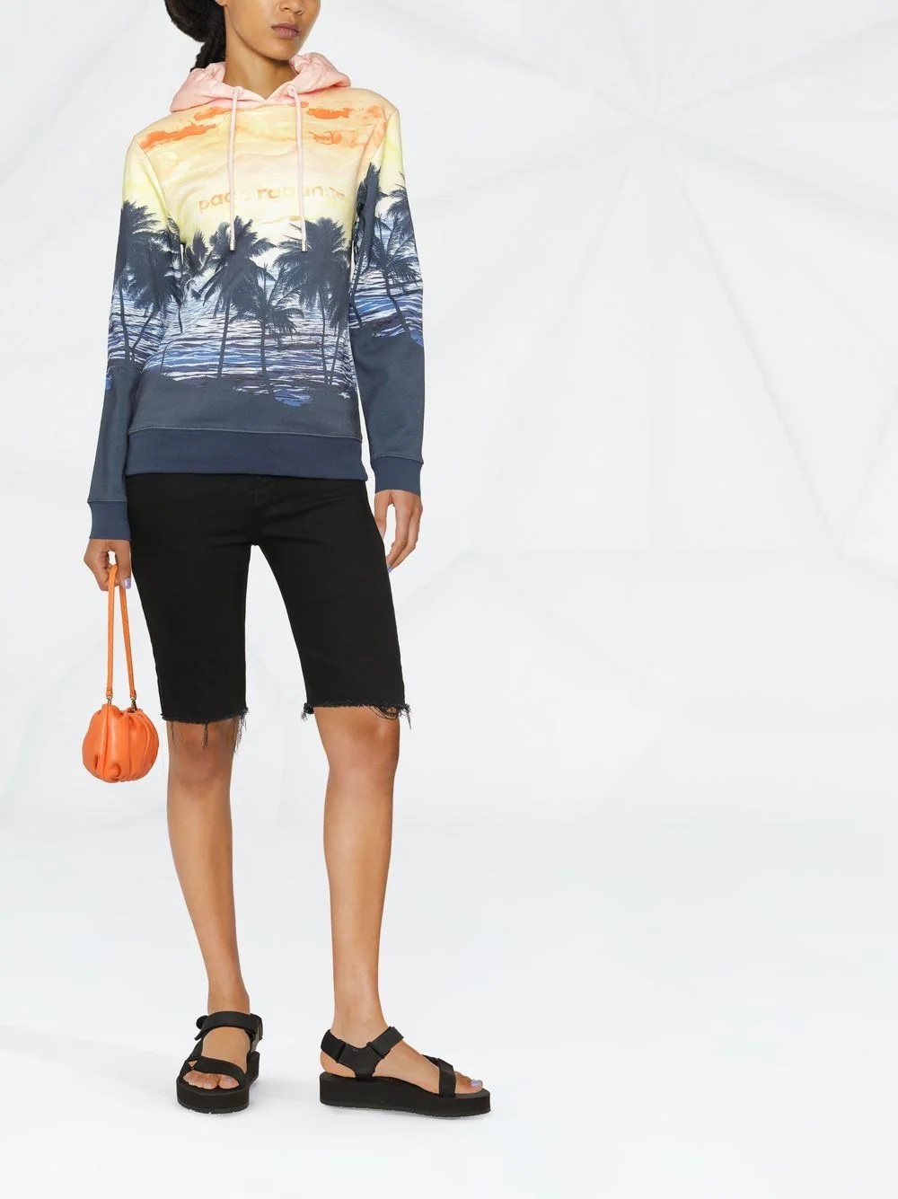 sunset-print logo hoodie - 2