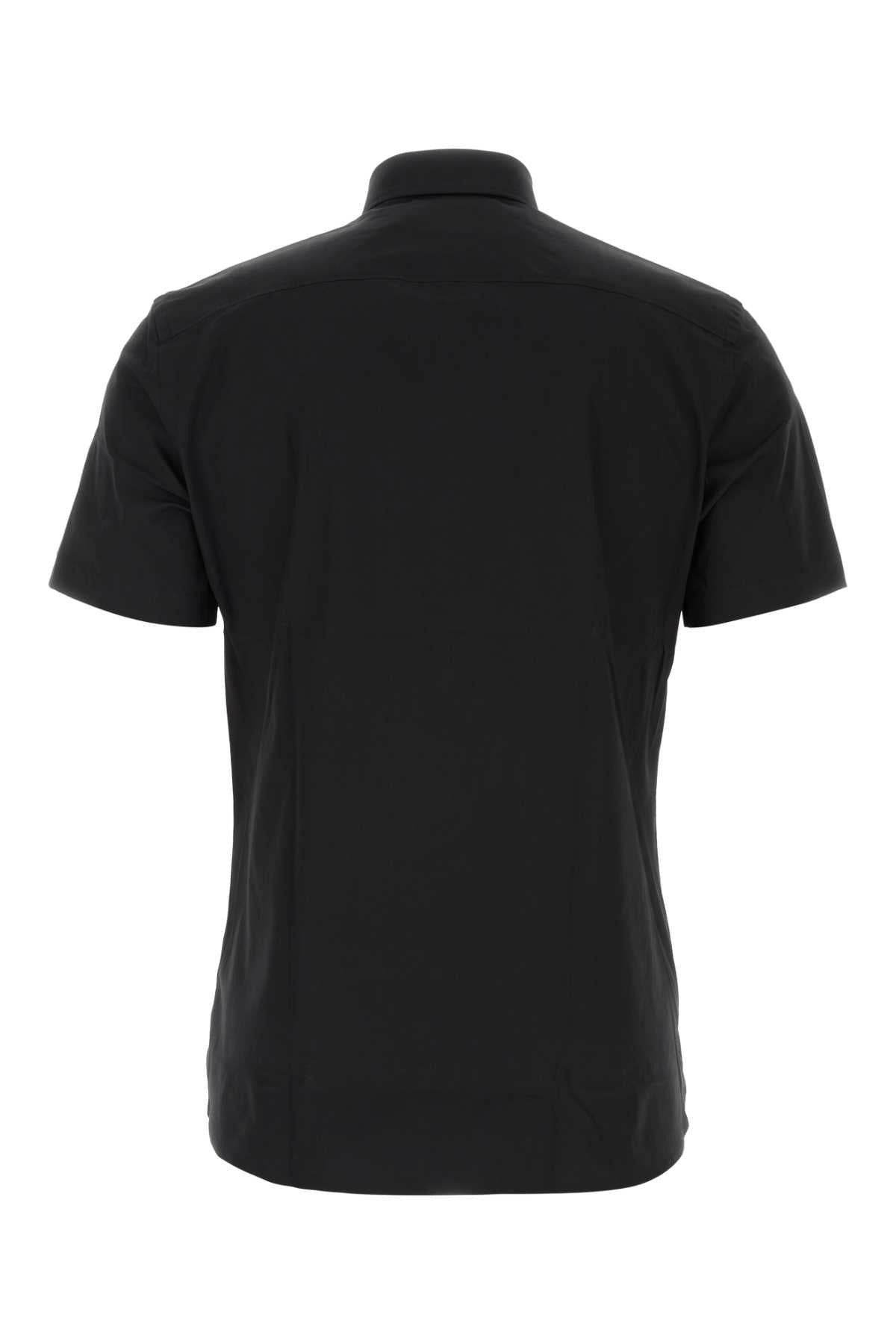 Burberry Men Black Stretch Poplin Shirt - 2