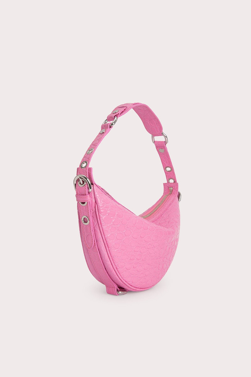 BY FAR Gib Lipstick Circular Croco Embossed Leather outlook