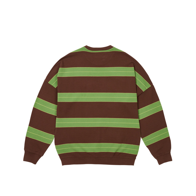 PALACE RELAX STRIPE CREW CAKED BROWN outlook