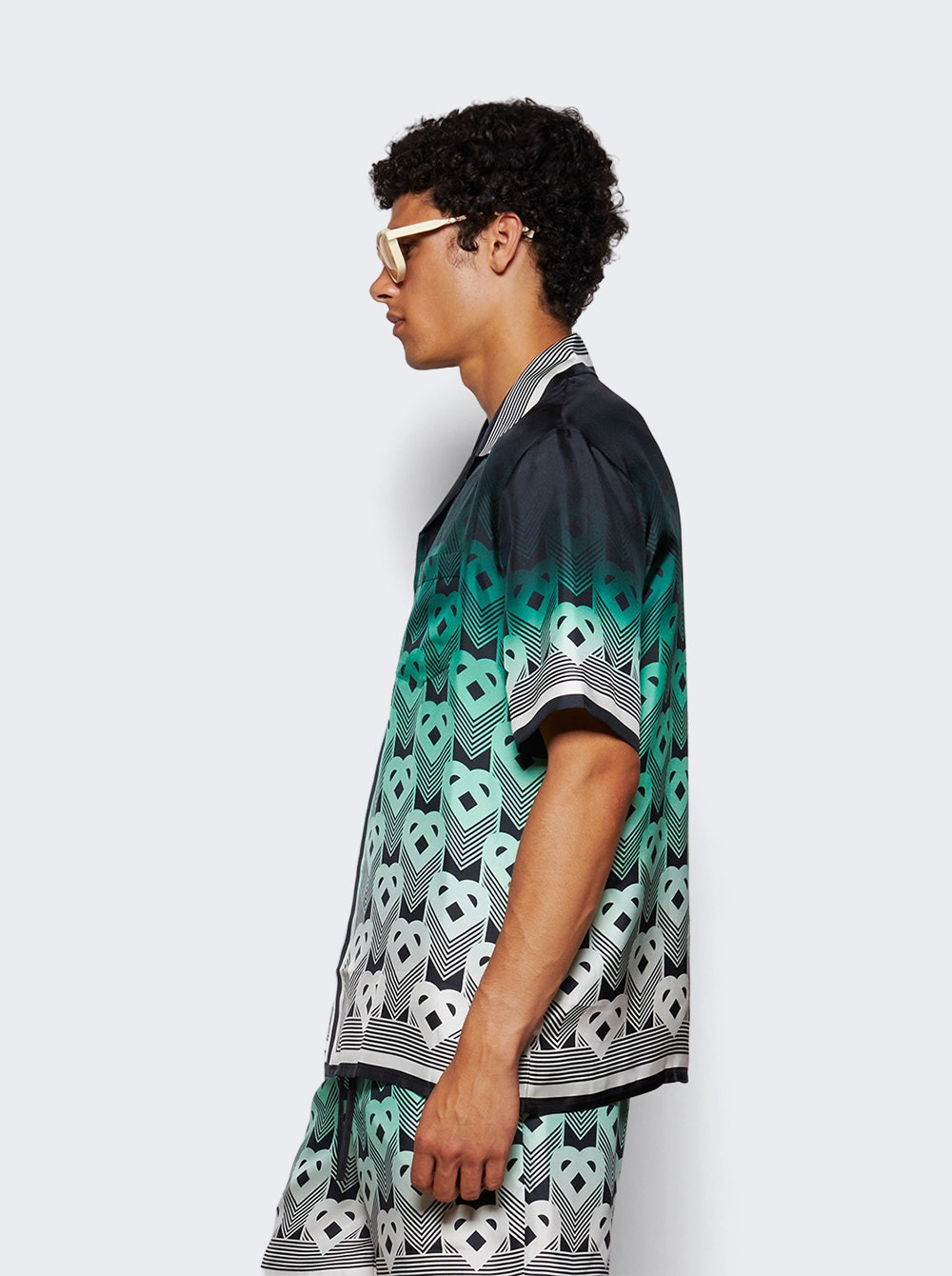 Cuban Collar Short Sleeve Shirt Monogram Gradient - 3