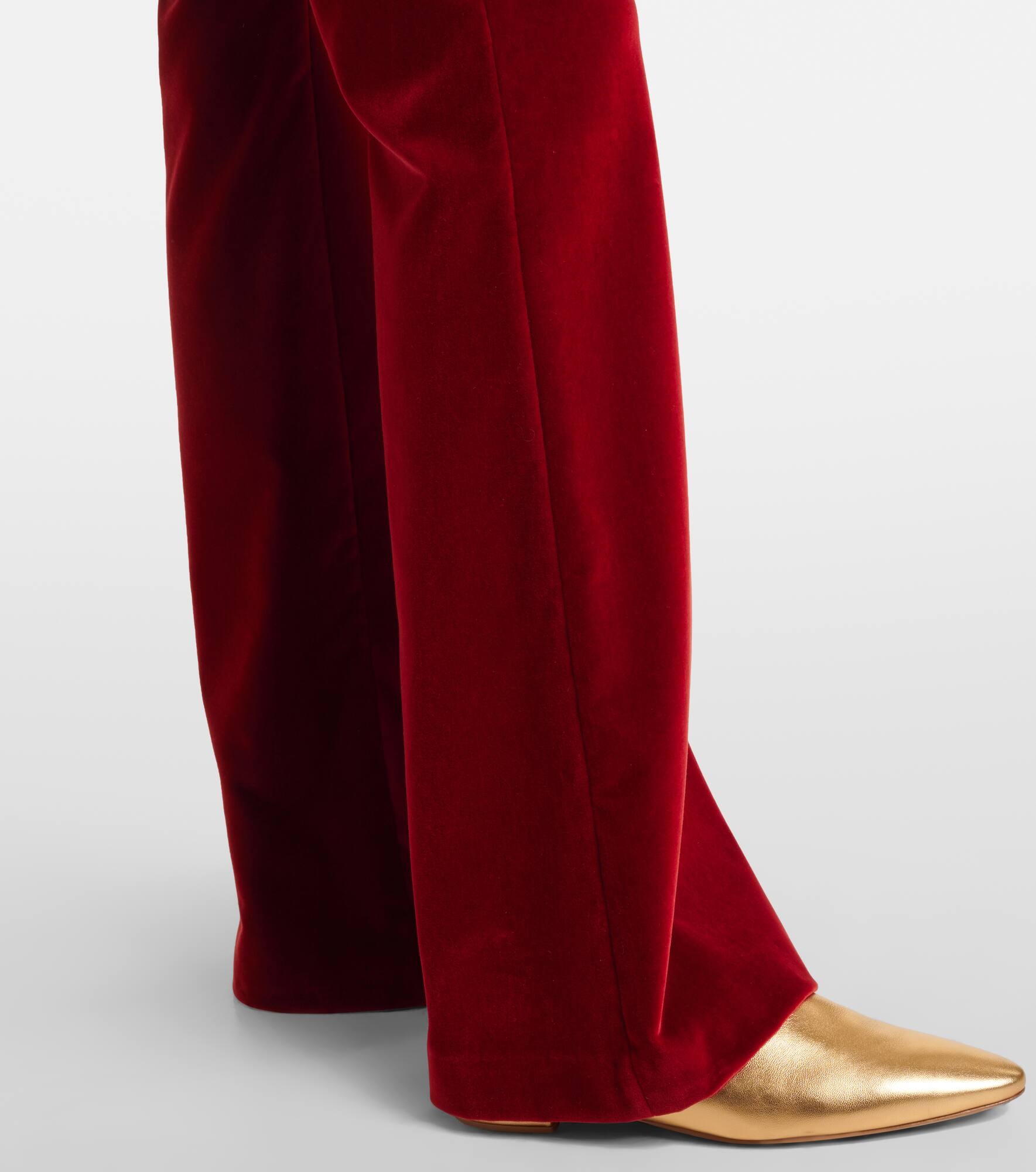 Cotton velvet flared pants - 6