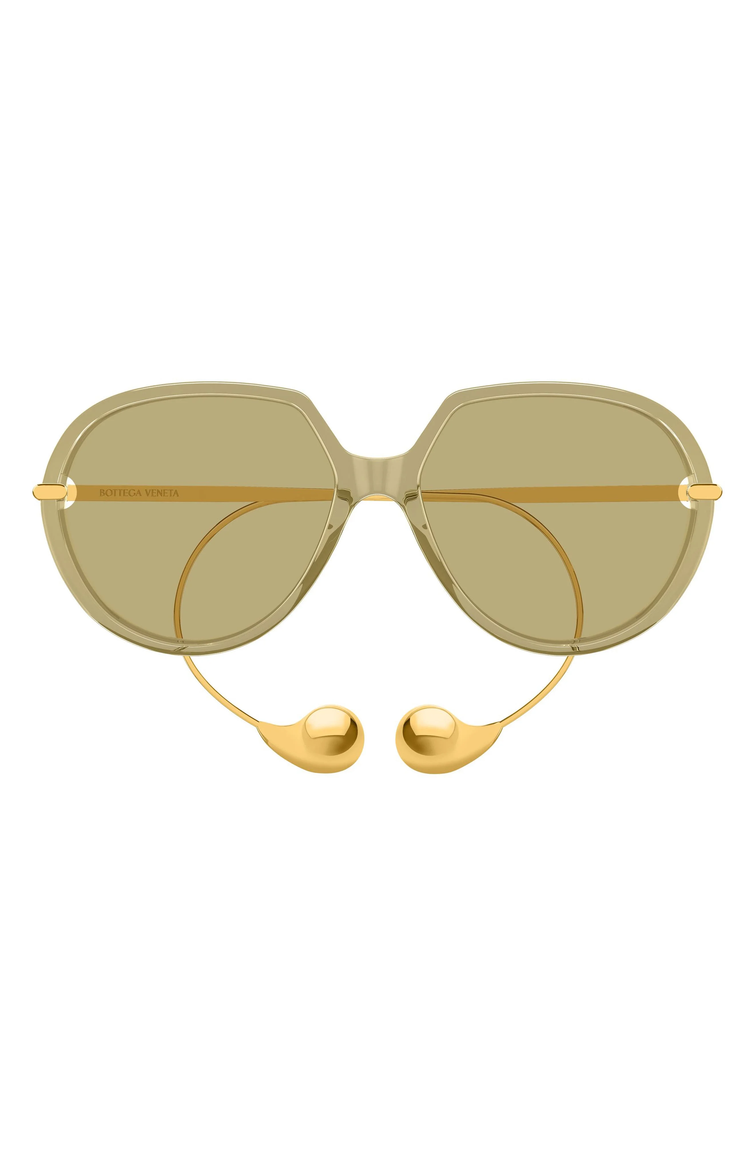 Bottega Veneta 60mm Round Sunglasses in Yellow at Nordstrom - 1
