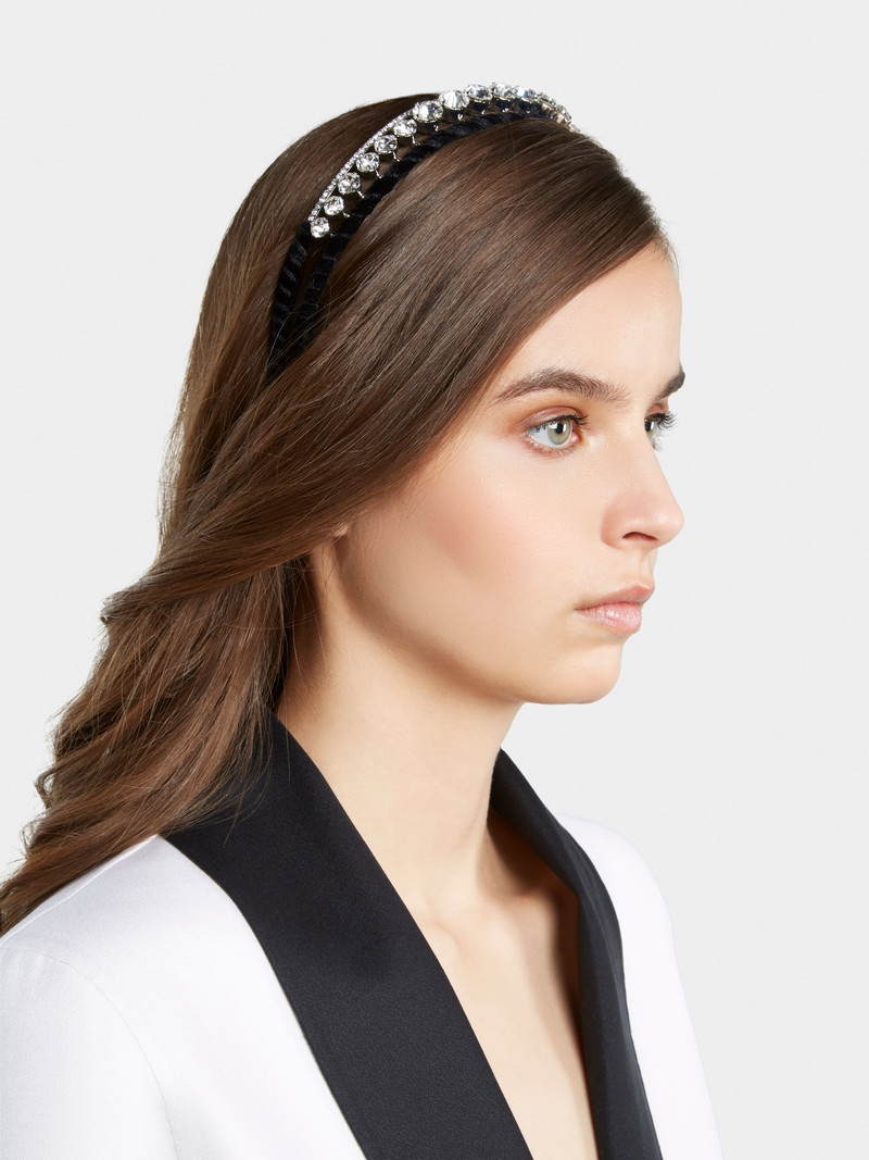 Roger Vivier RV Strass Hairband in Velvet outlook
