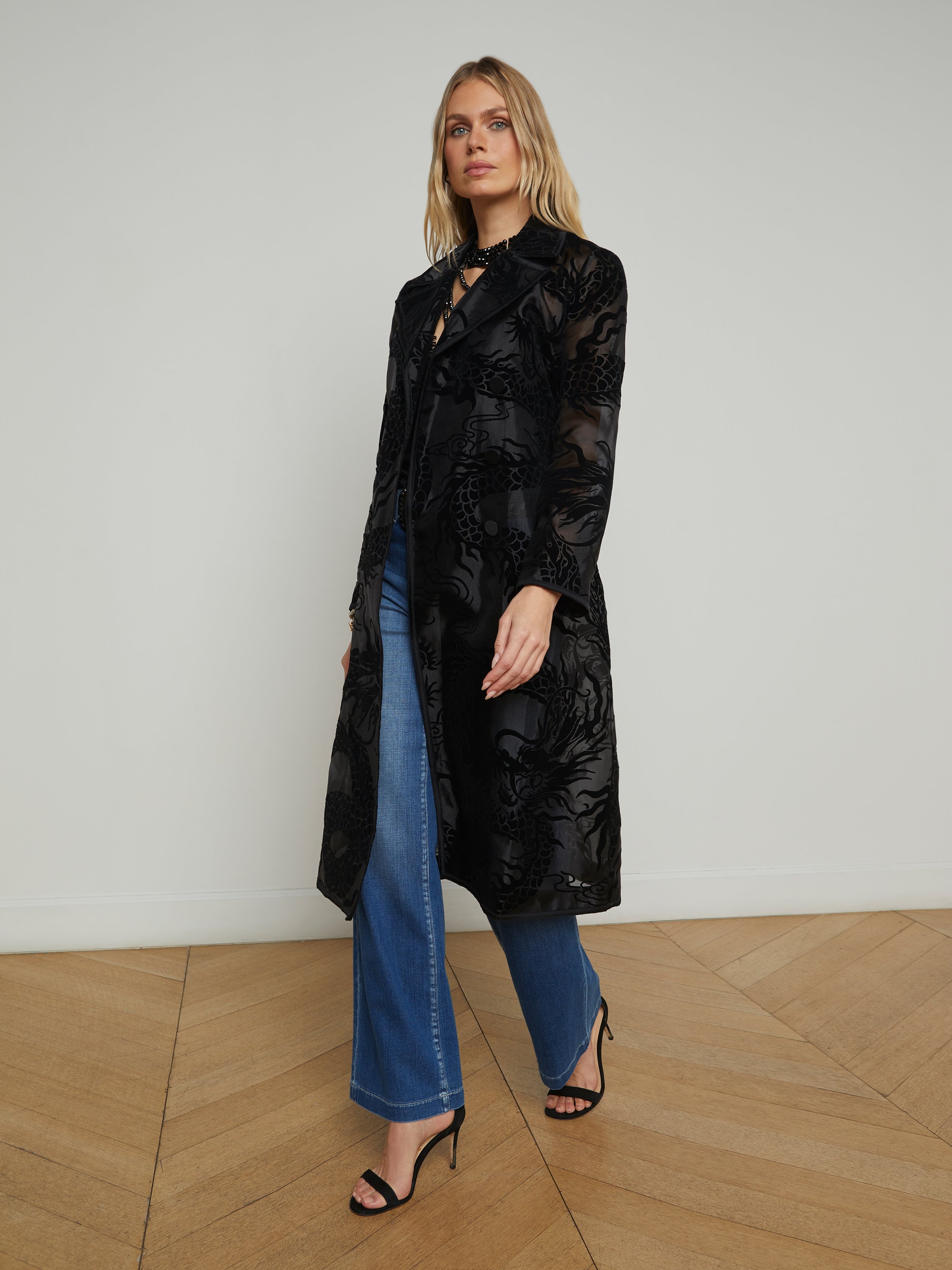 Moda Organza Trench Coat - 4