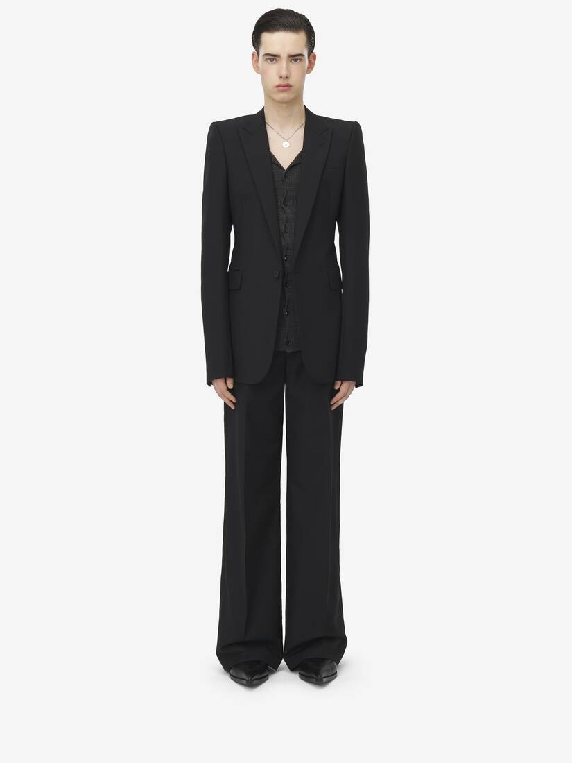 Stacked Shoulder Single-breasted Jacket - 2