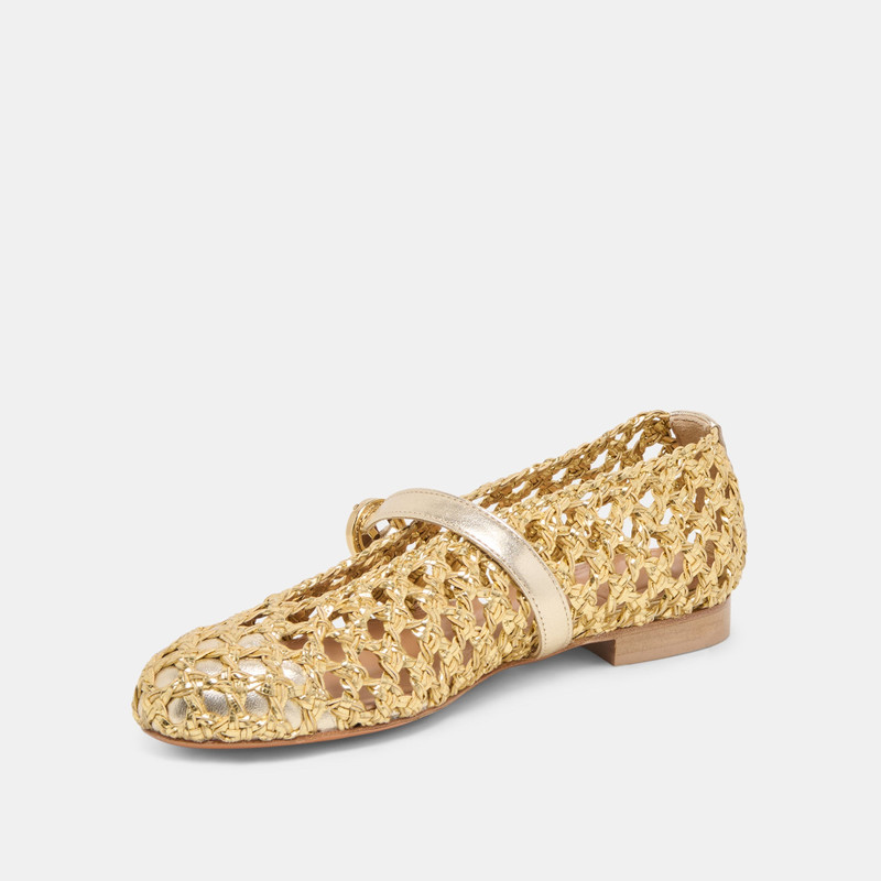 DOVER BALLET FLATS GOLD WOVEN STELLA 4