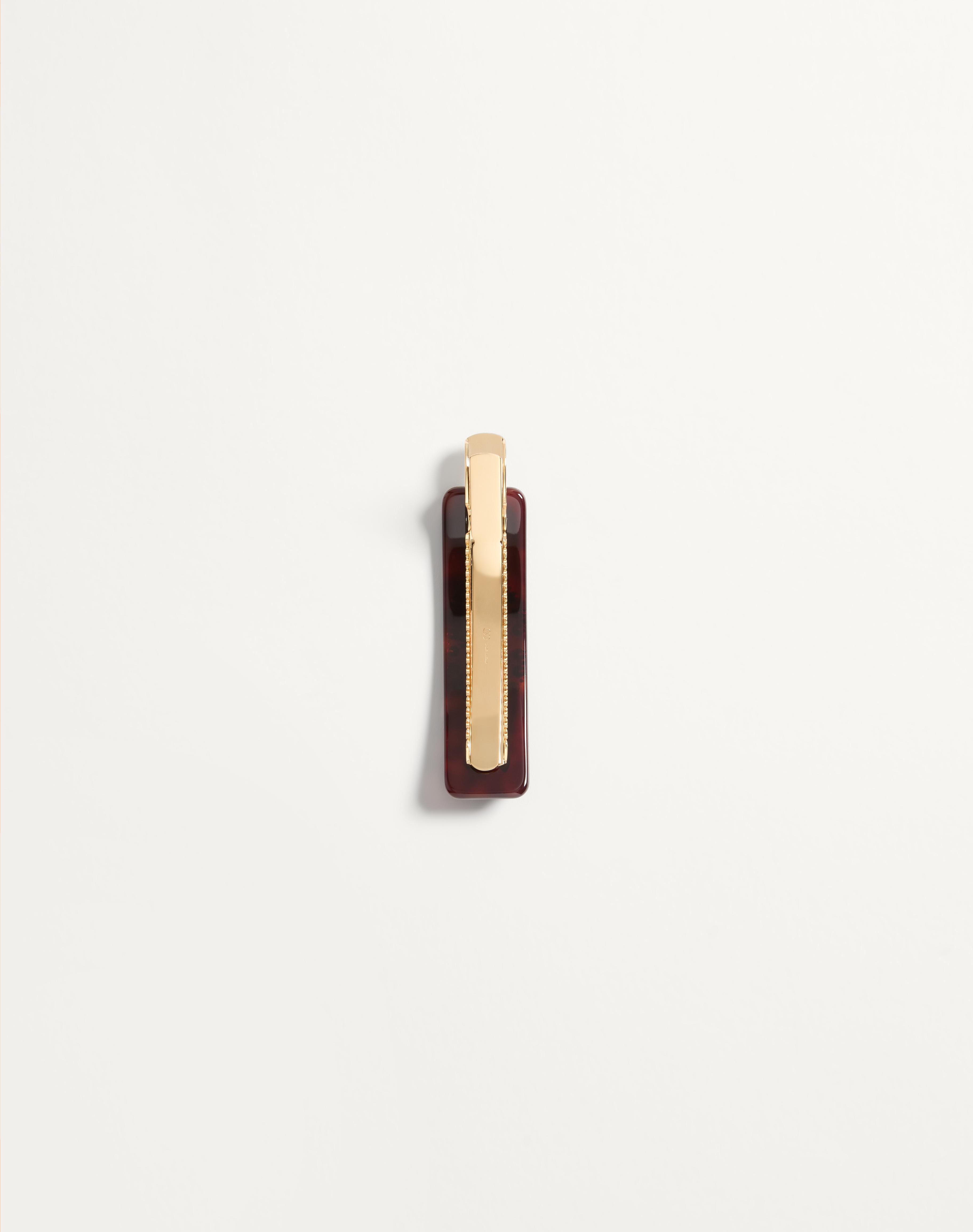 VLOGO SIGNATURE HAIR CLIP IN RESIN, METAL AND SWAROVSKI® CRYSTALS - 5