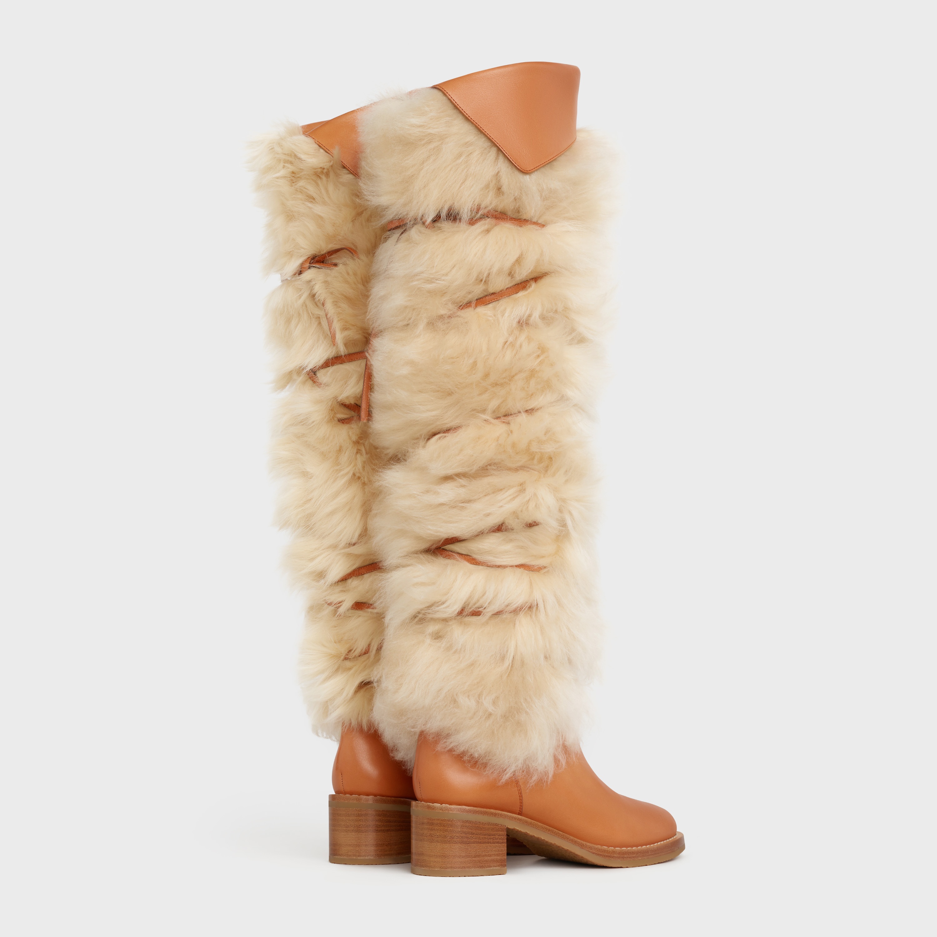 Celine Folco Boot in Lamb fur and Calfskin - 4