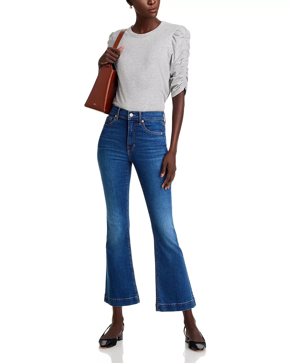 Carson Kick Flare Jeans in Bright Blue - 2