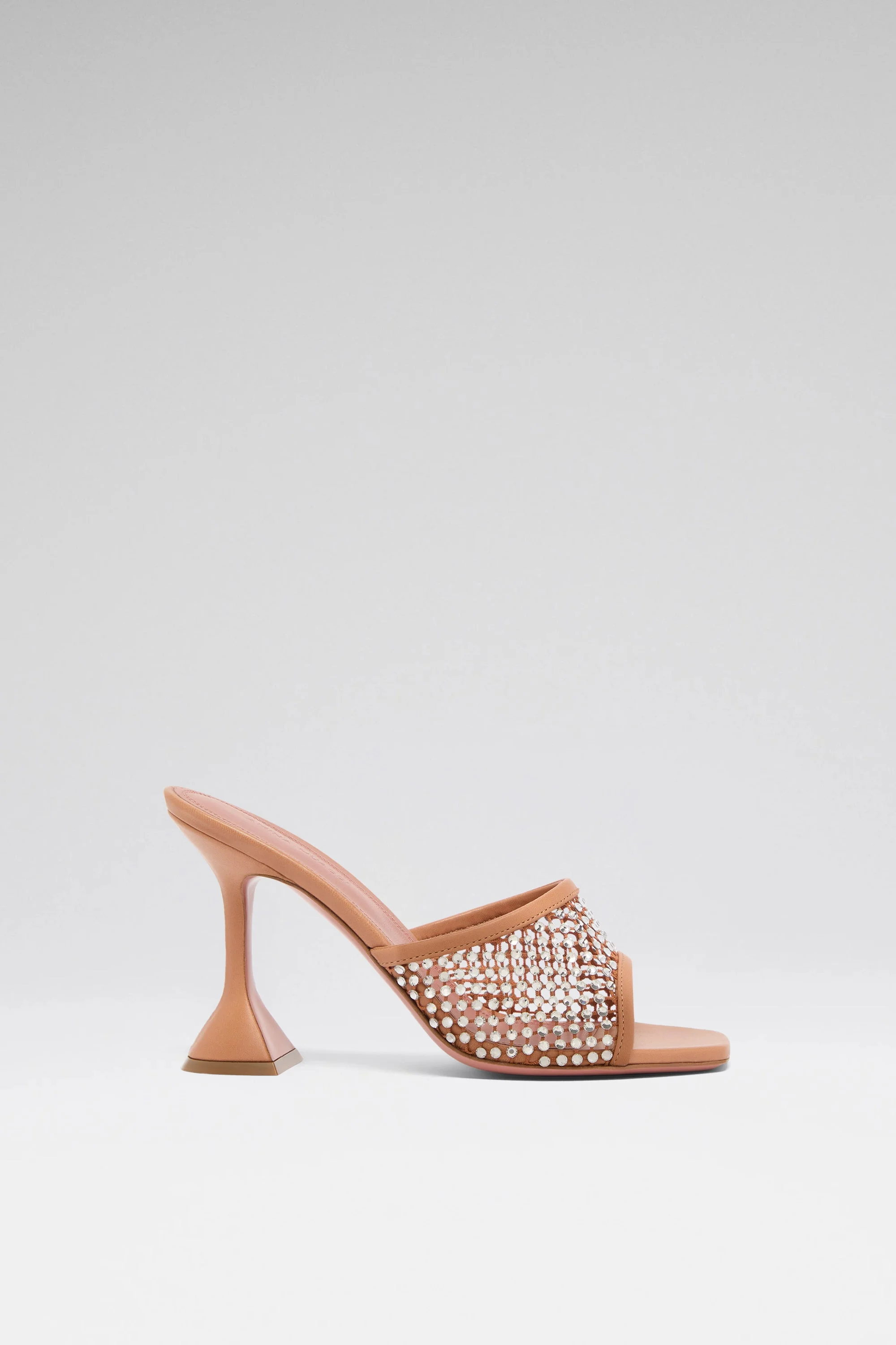 LUPITA CRYSTAL NET SLIPPER LATTE NAPPA AND WHITE CRYSTALS - 1