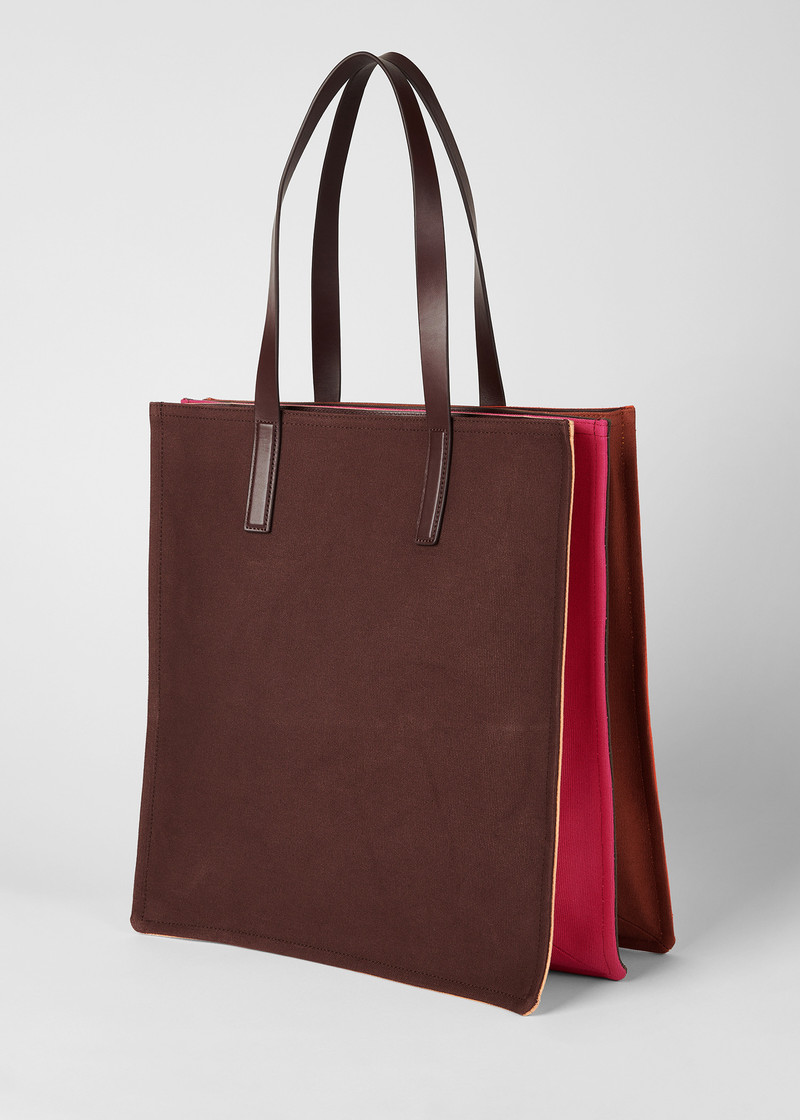 Paul Smith Orange Cotton Concertina Tote Bag outlook