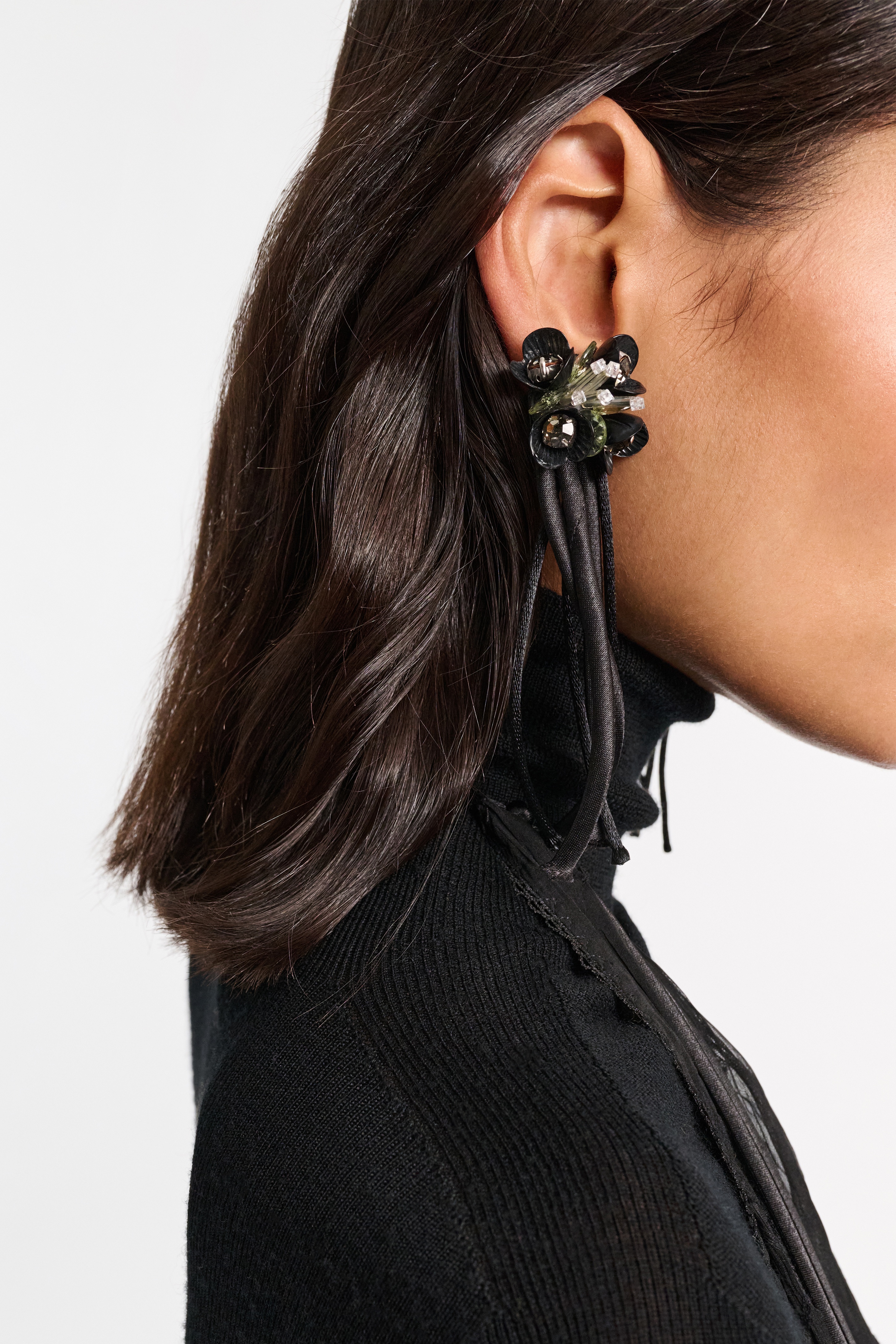 DANGLING FLOWER tassle earring - 2